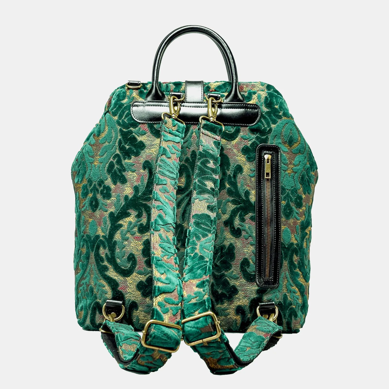 Burnout Velvet Jade Green Carpet Laptop Backpack of America back