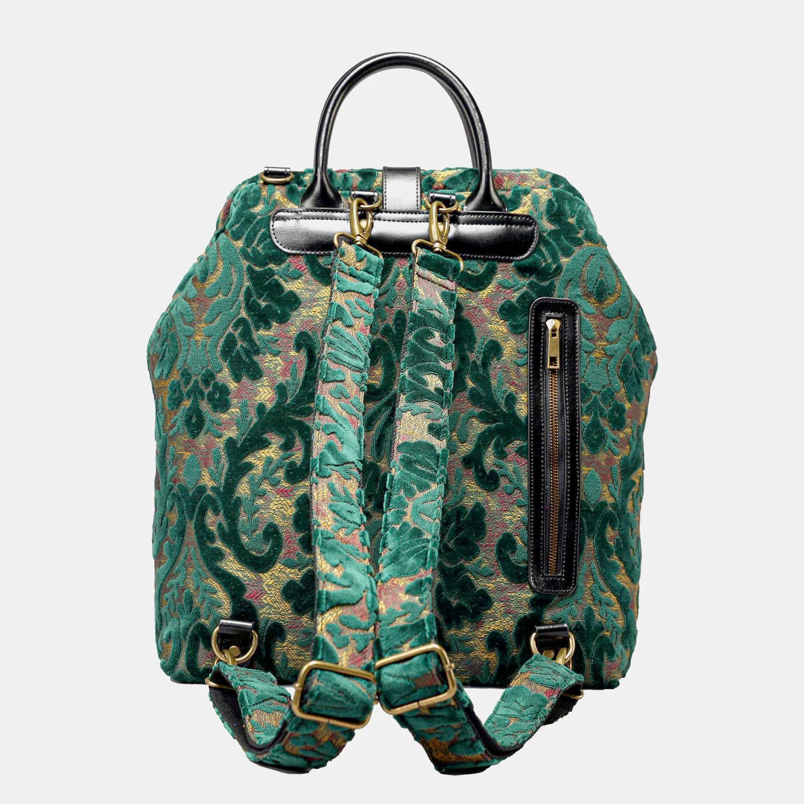 Burnout Velvet Jade Green Carpet Laptop Backpack of America back
