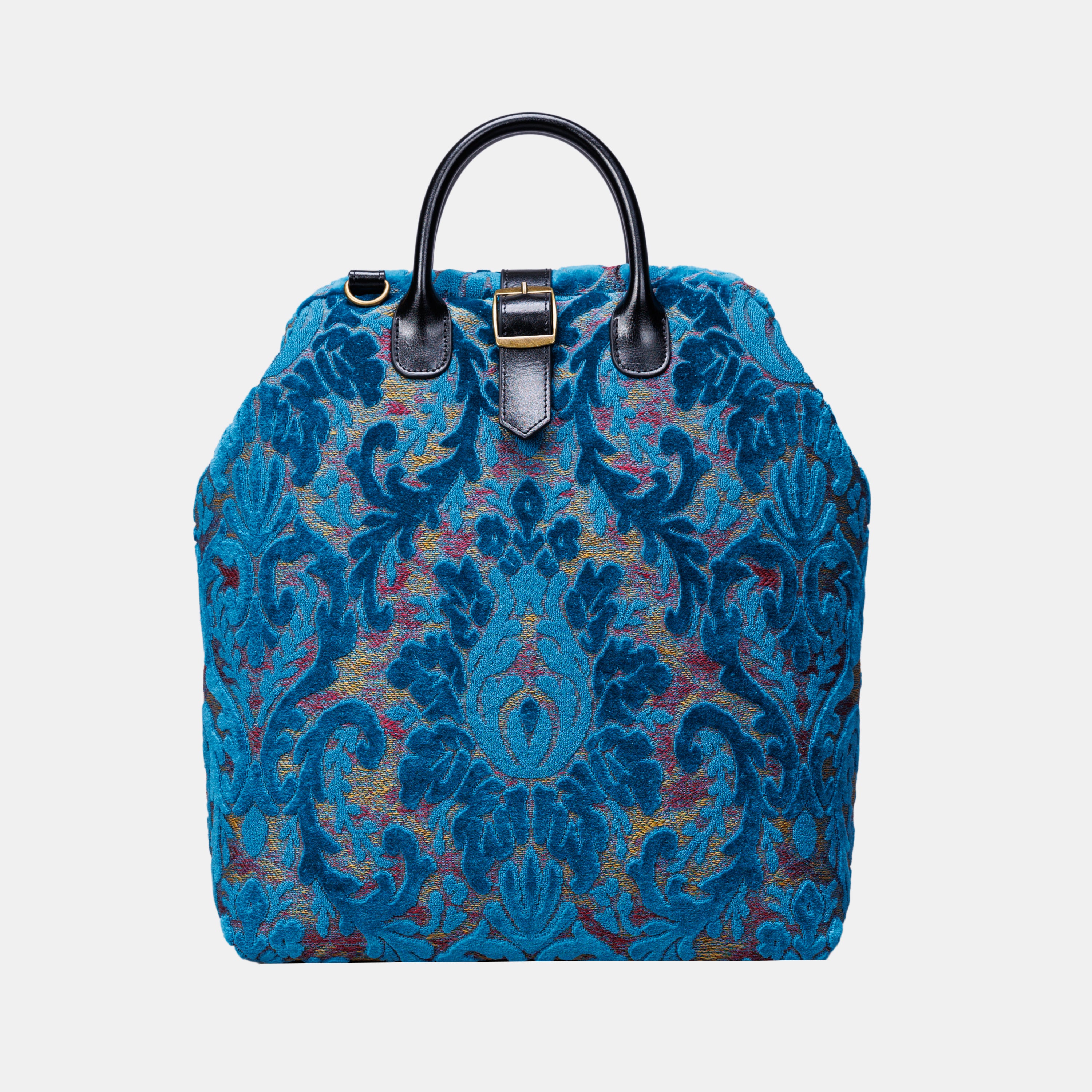 Burnout Velvet Aqua Blue Carpet Laptop Backpack MCW Handmade-2