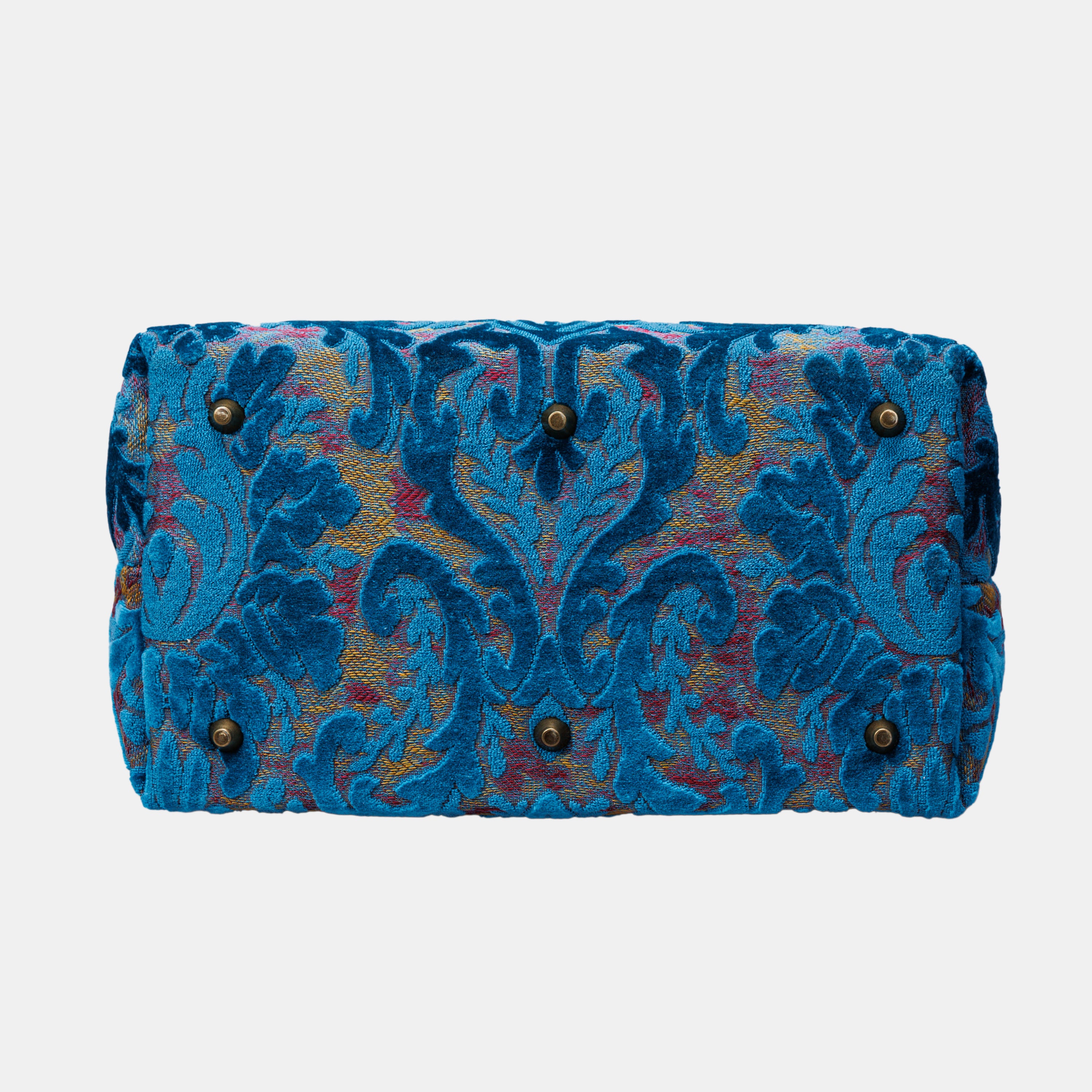 Burnout Velvet Aqua Blue Carpet Laptop Backpack MCW Handmade-6