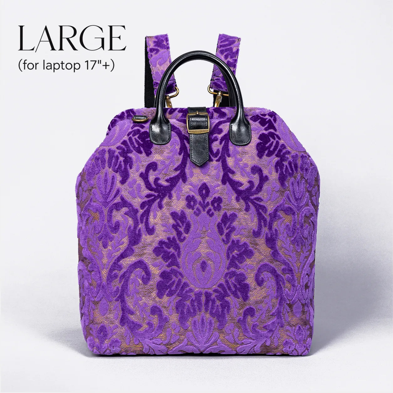 Burnout Velvet Purple Carpet Large Laptop Backpack of America main