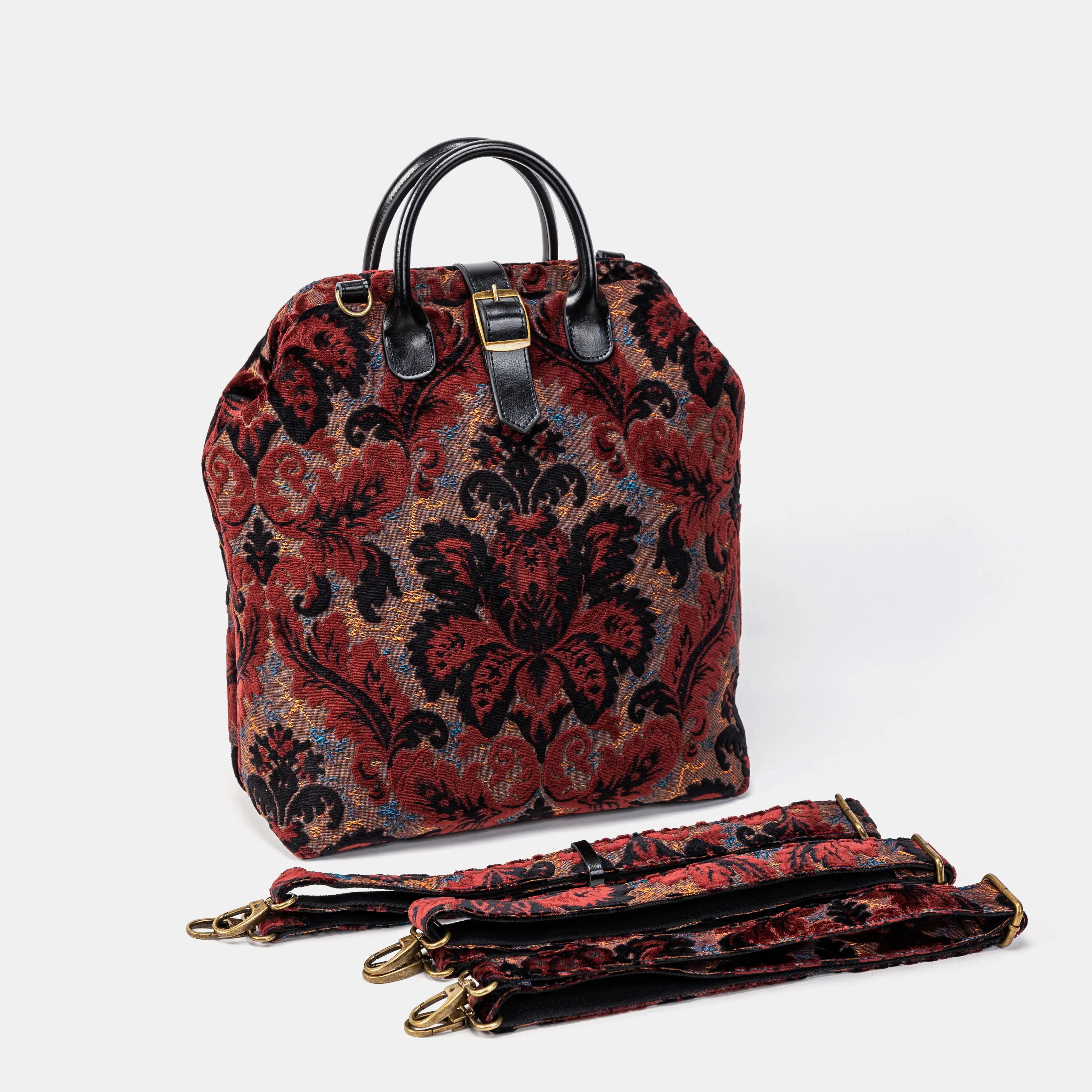 Burnout Velvet Revival Sephia Carpet Laptop Backpack of America overview