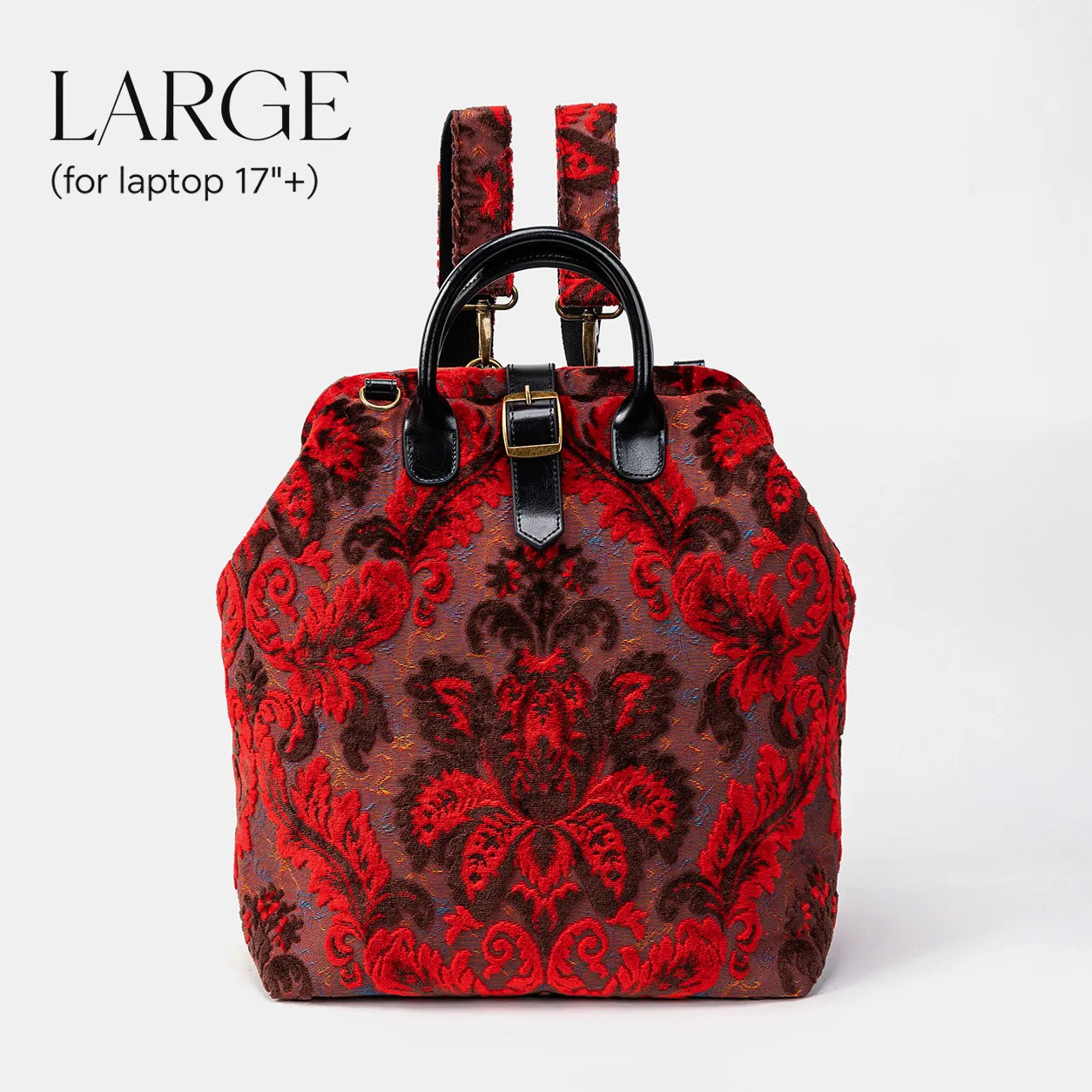 Burnout Velvet Revival Scarlet Carpet Large Laptop Backpack of America main