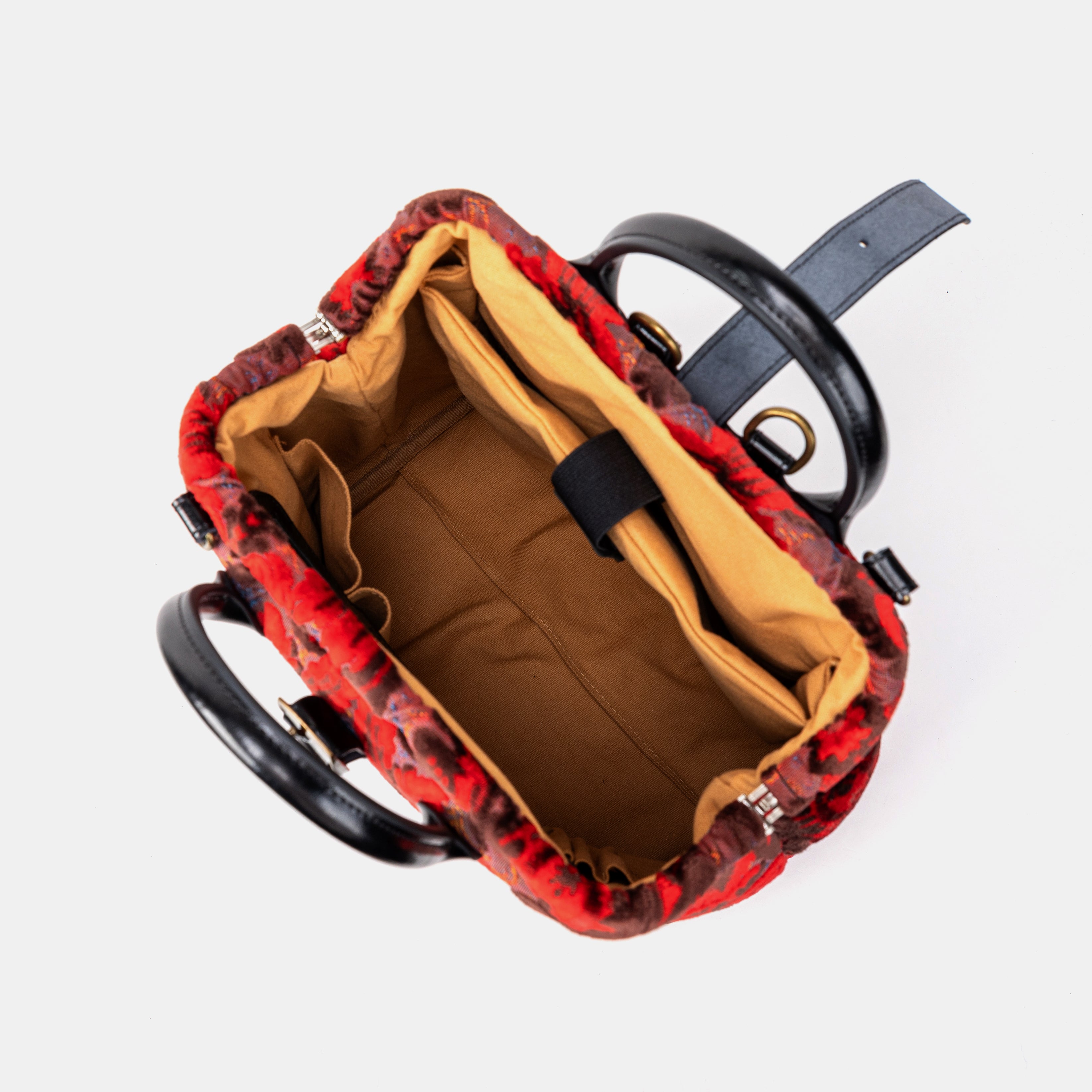 Revival scarlet Carpet Laptop Backpack Mary Poppins Bag inside
