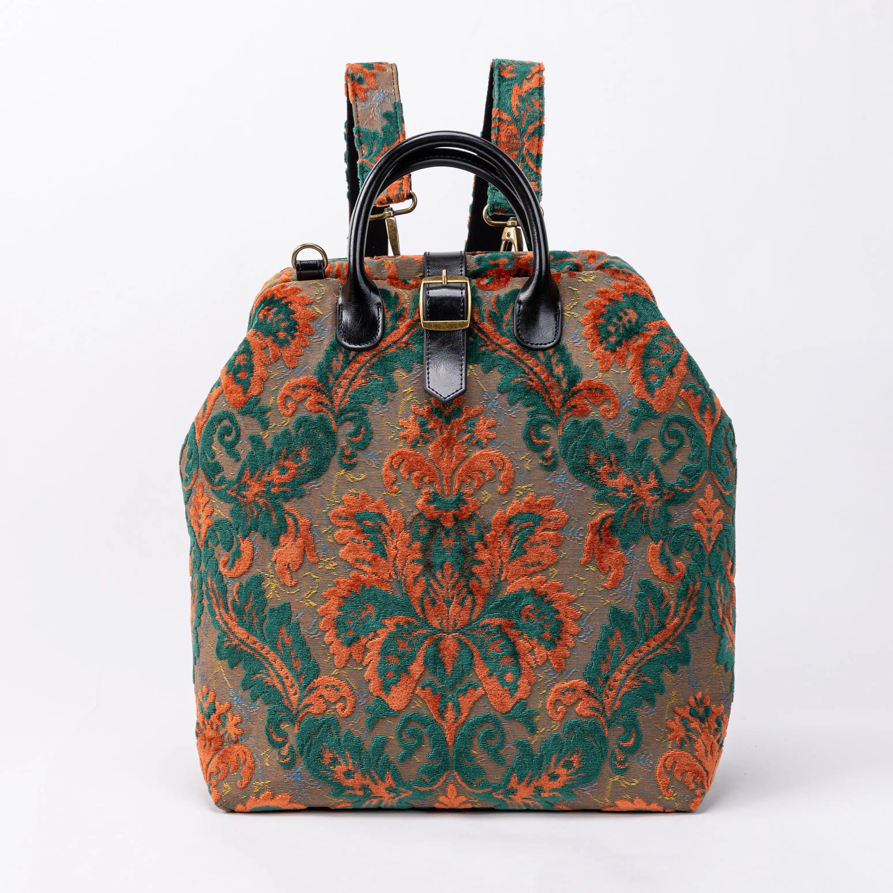 Burnout Velvet Revival Jade Carpet Laptop Backpack of America front