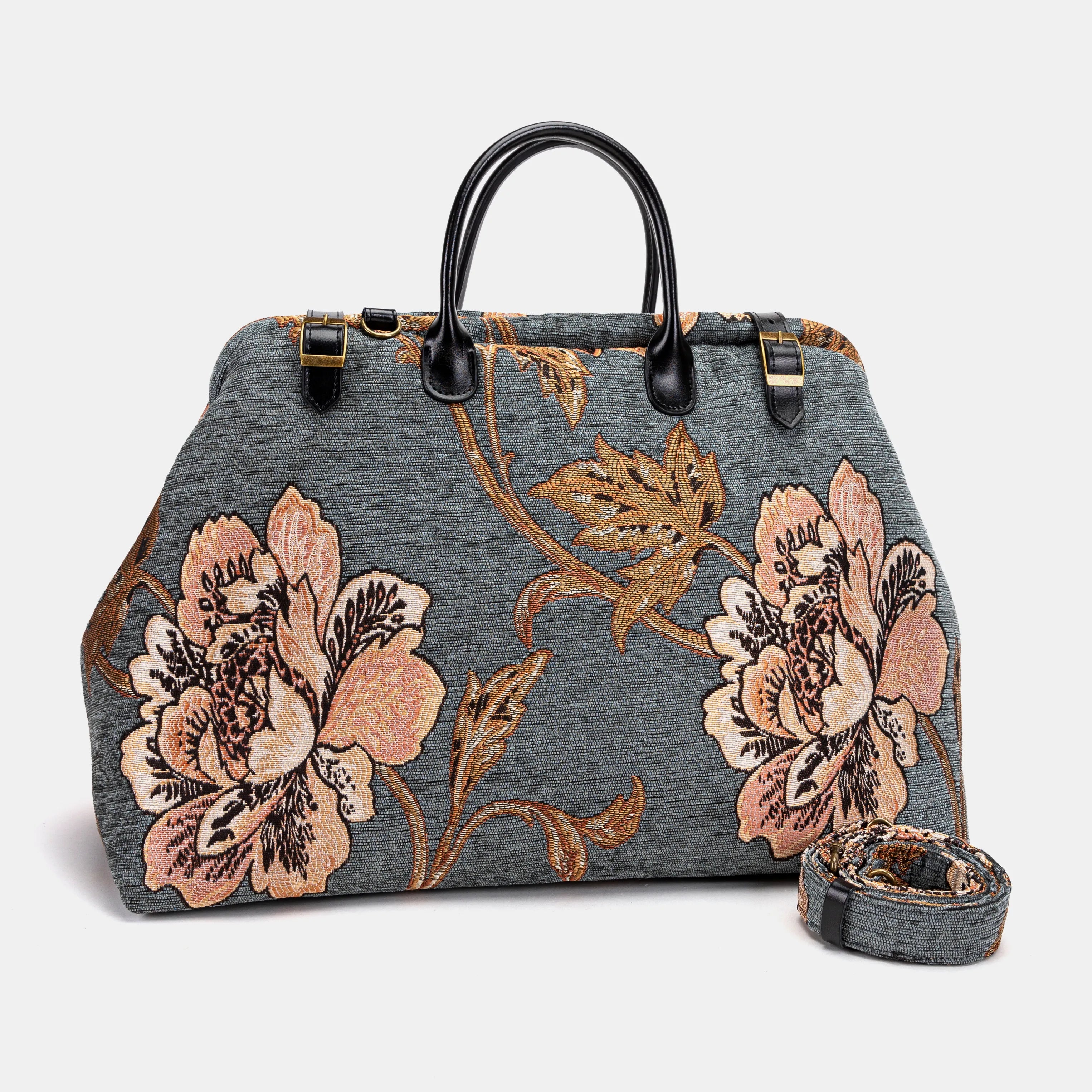 Magnolia Flower Large Carpetbag Carpetbag of America with shoulder strap