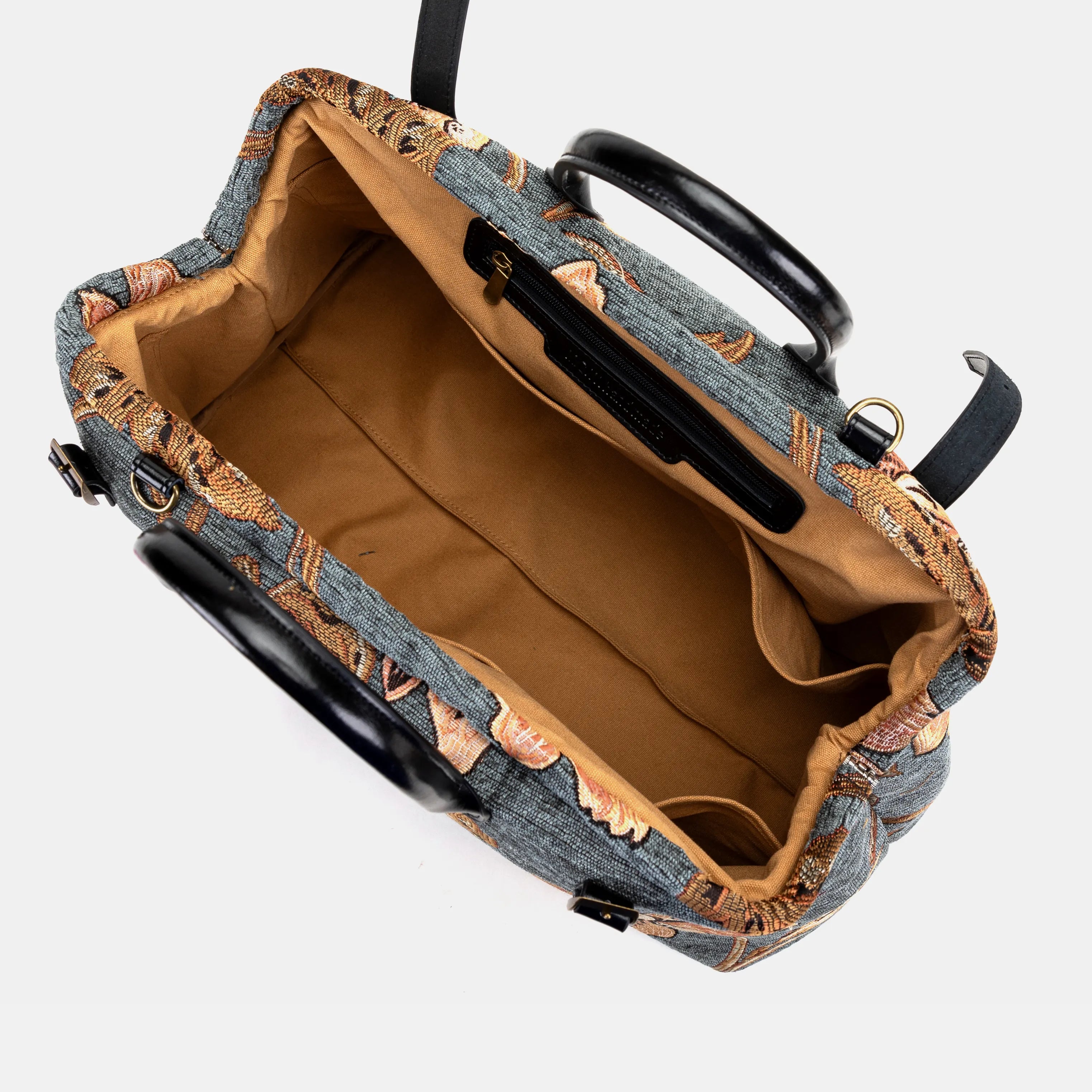 Magnolia Flower Large Carpetbag Carpetbag of America inside