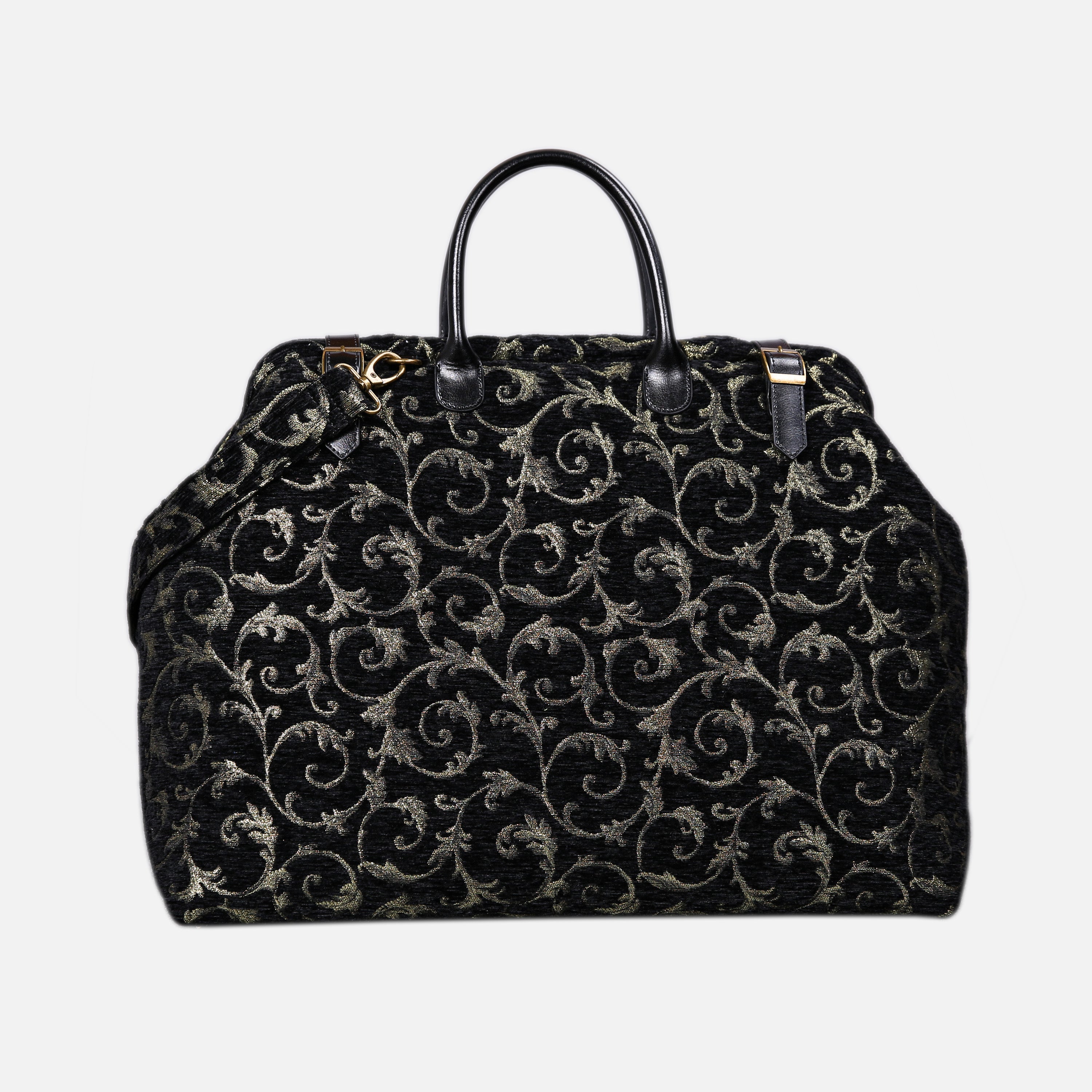 Vintage Scroll Black Large Carpetbag MCW Handmade