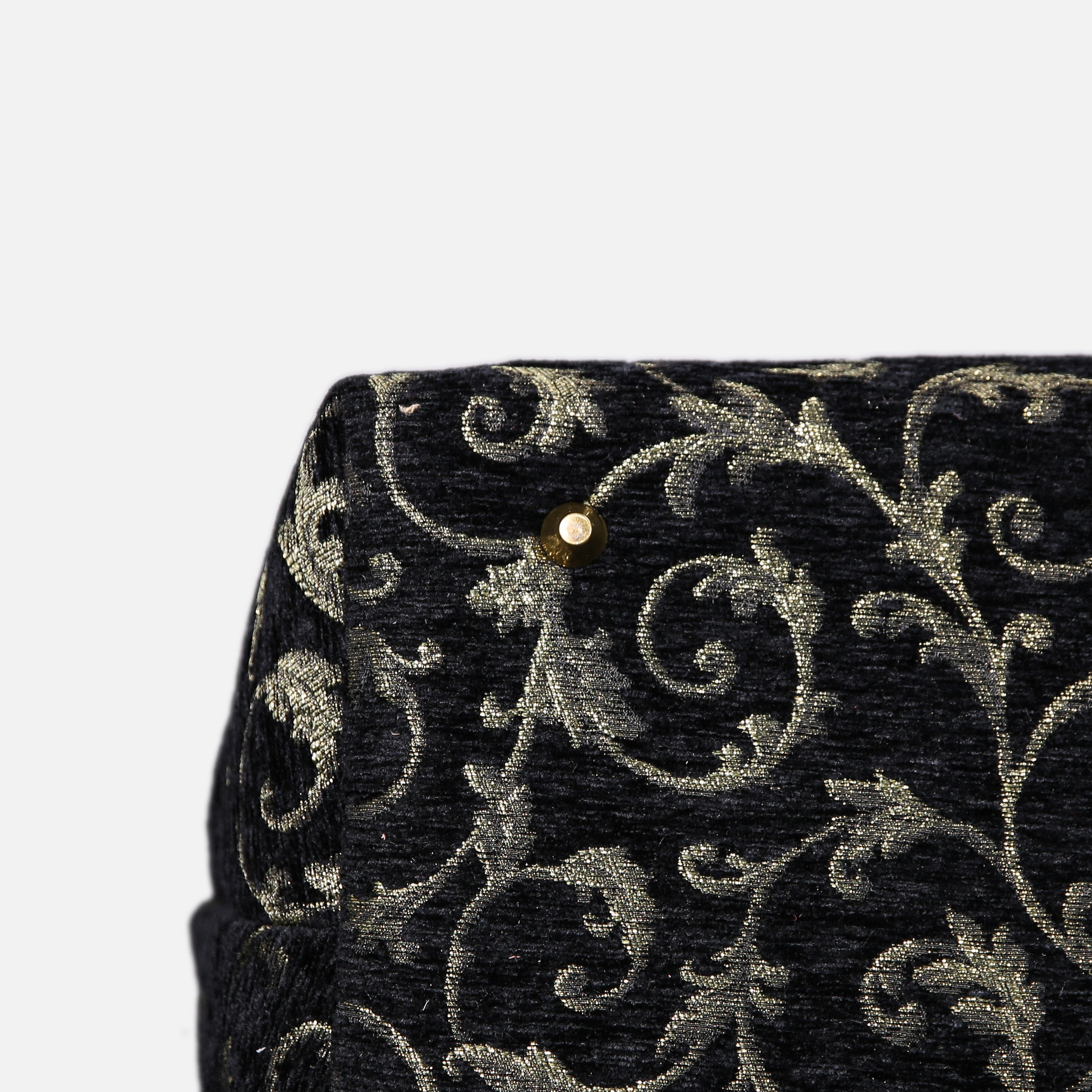 Vintage Scroll Black Large Carpetbag MCW Handmade-4