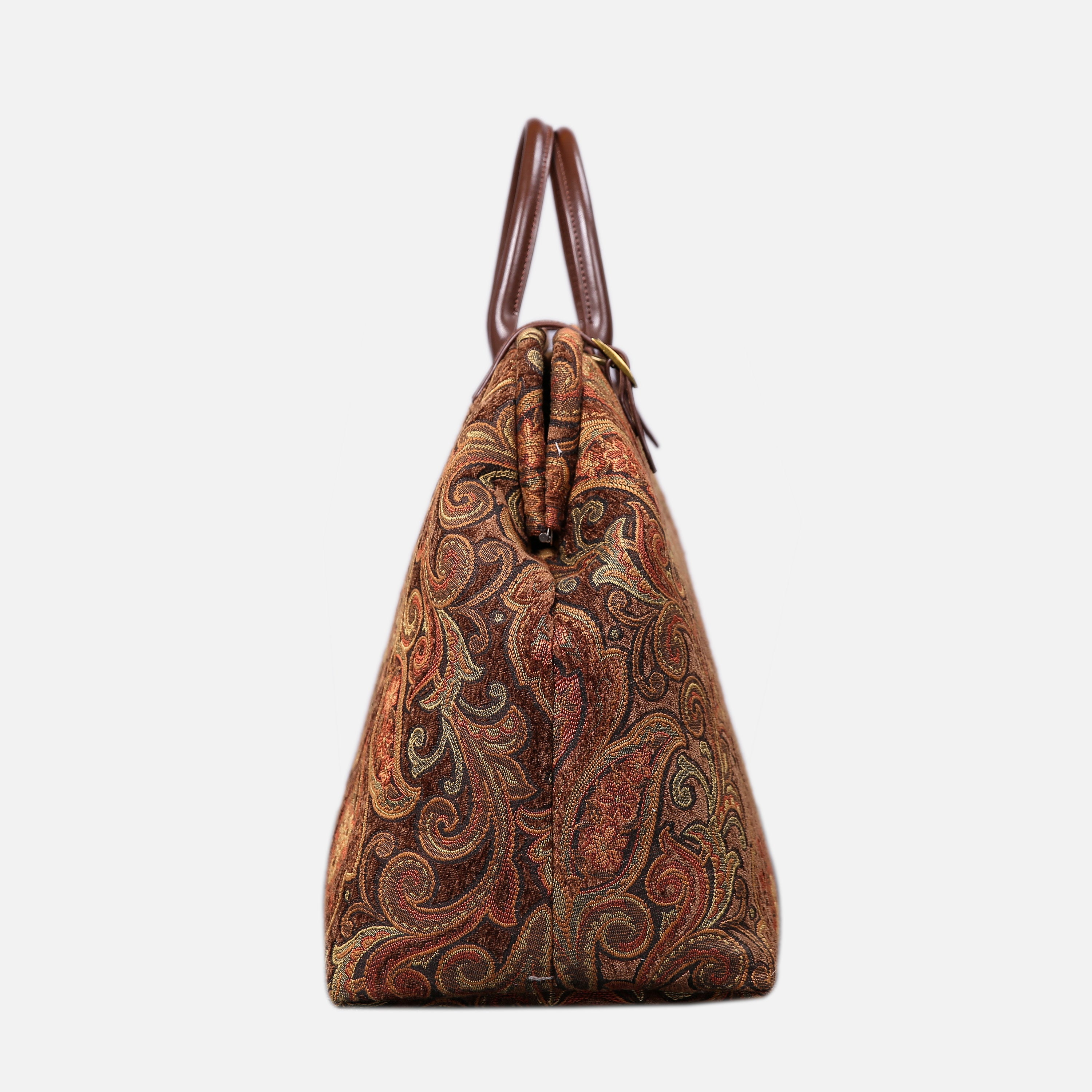 Damask D. Brown Large Carpetbag MCW Handmade-2