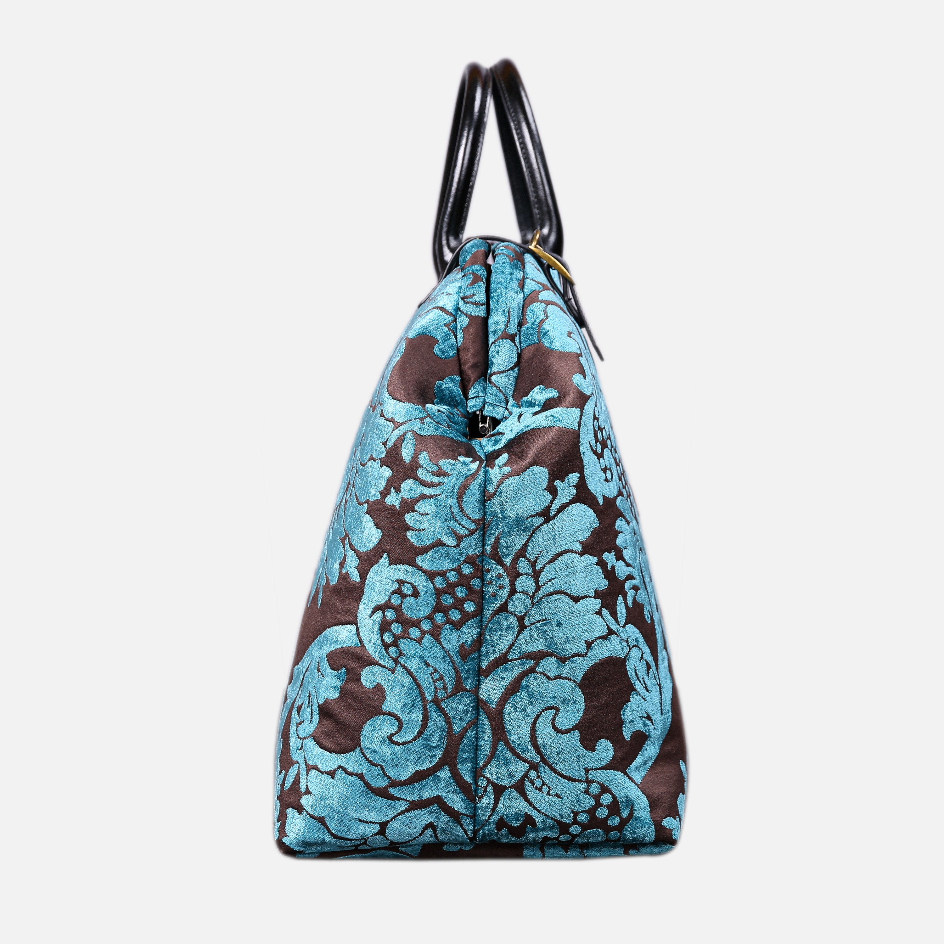 Luxury Damask Blue Large Carpetbag MCW Handmade-2