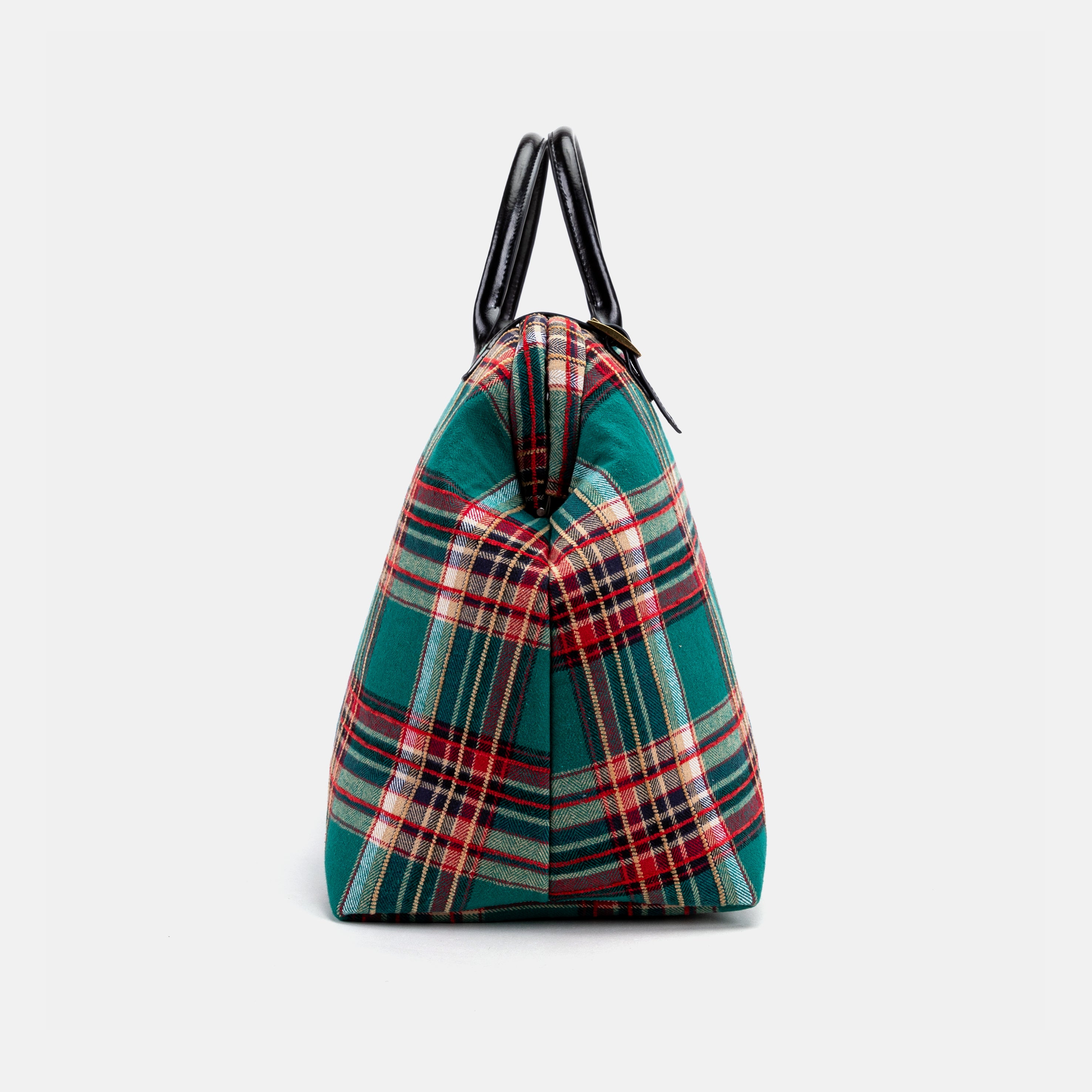Tartan Stewart Green Large Carpetbag Carpetbag of America side