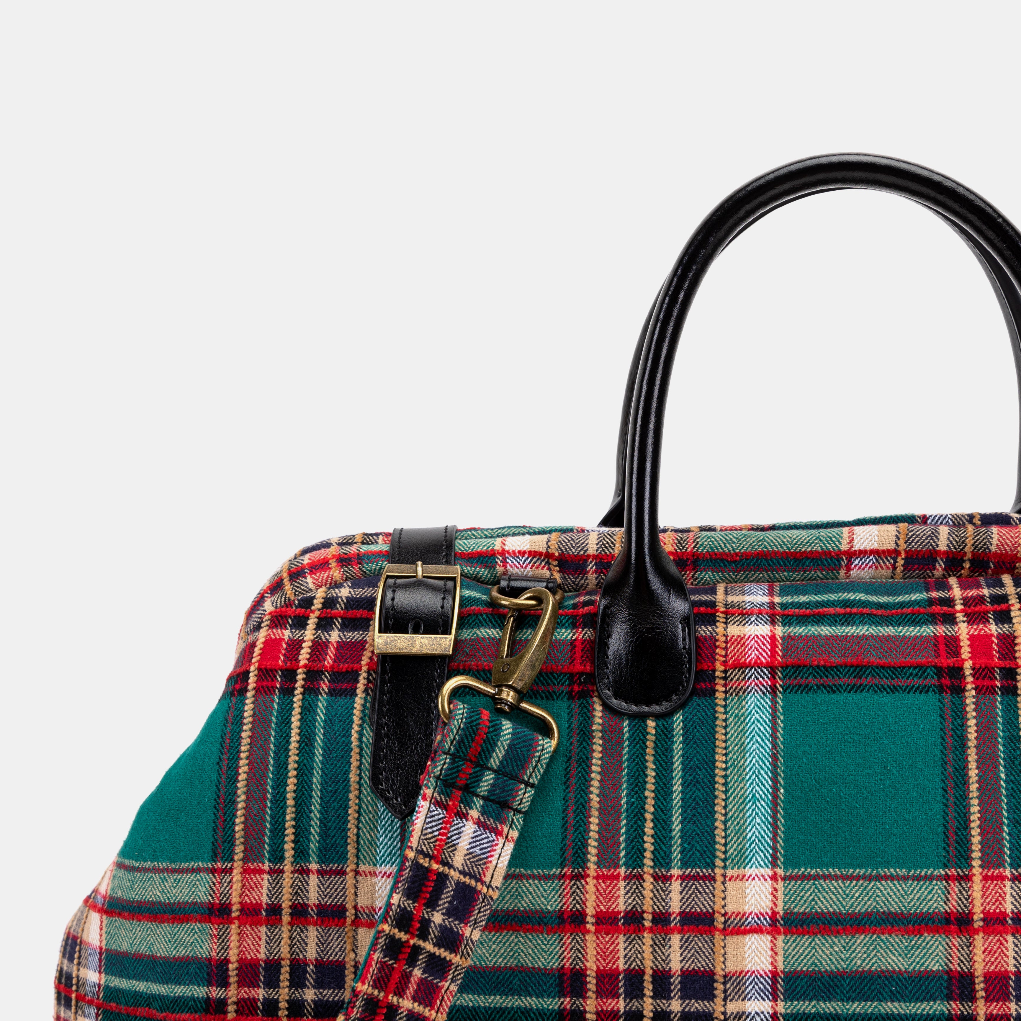 Tartan Stewart Green Large Carpetbag Carpetbag of America detail