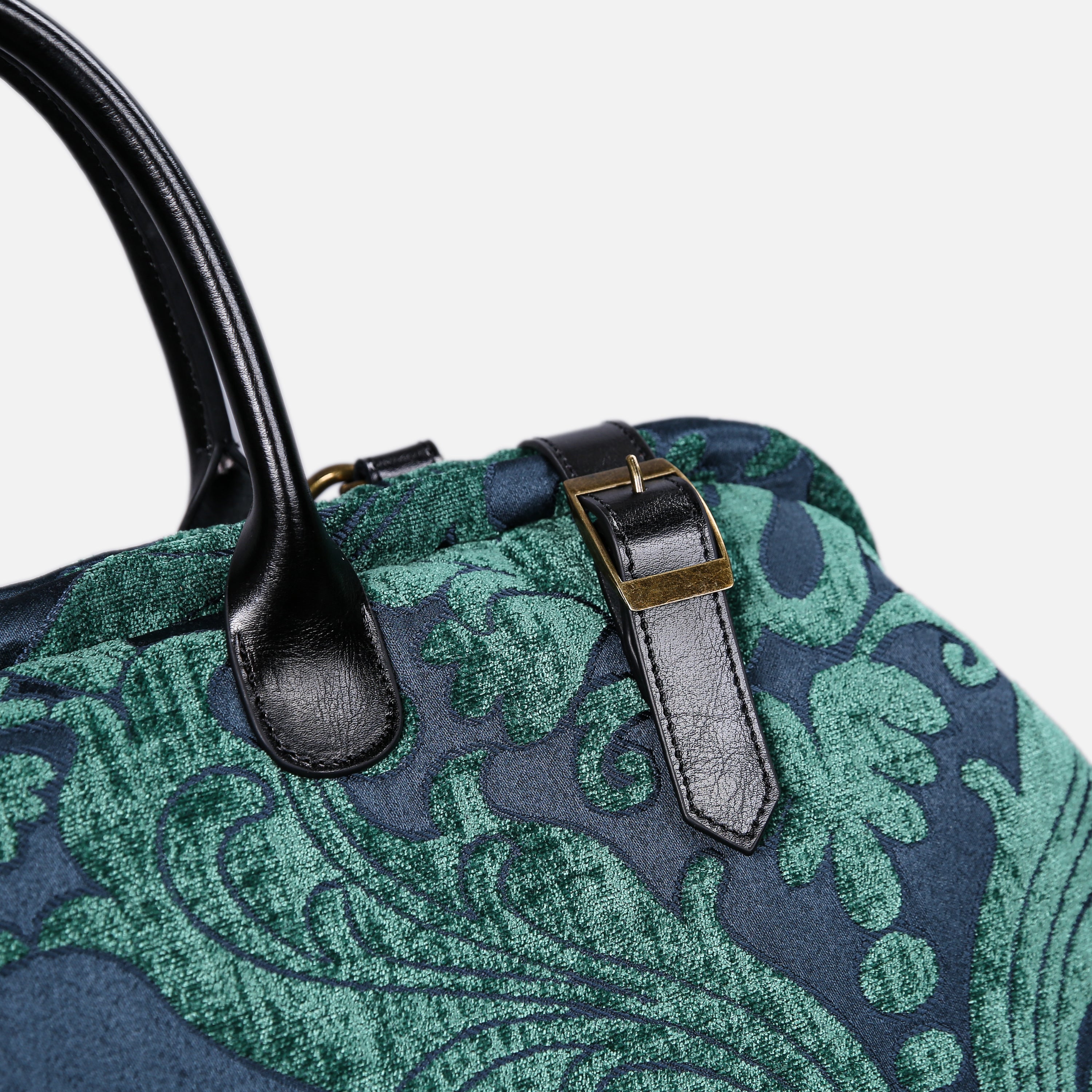 Queen Hunter Green Large Carpetbag MCW Handmade-3