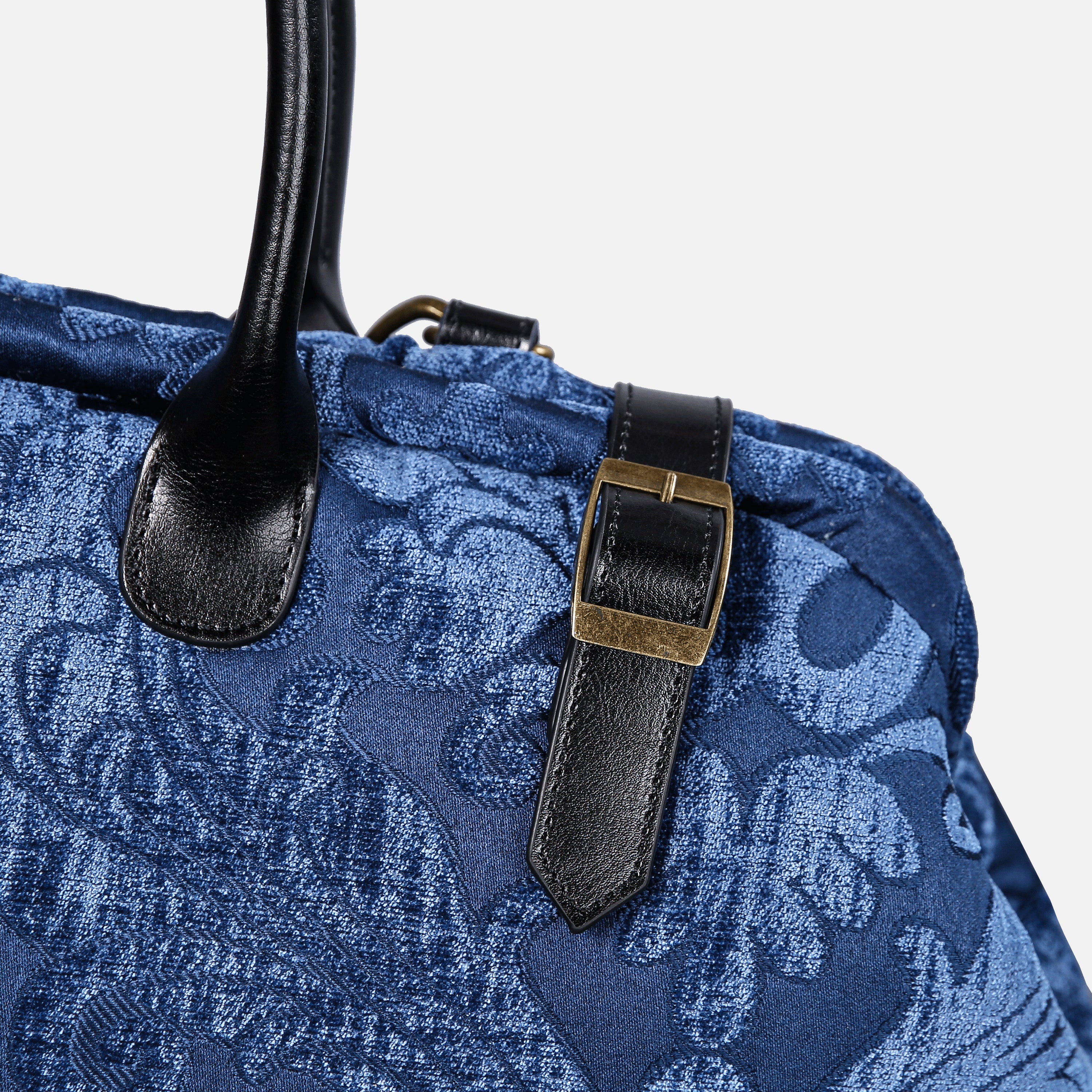 Queen Royal Blue Large Carpetbag MCW Handmade-2