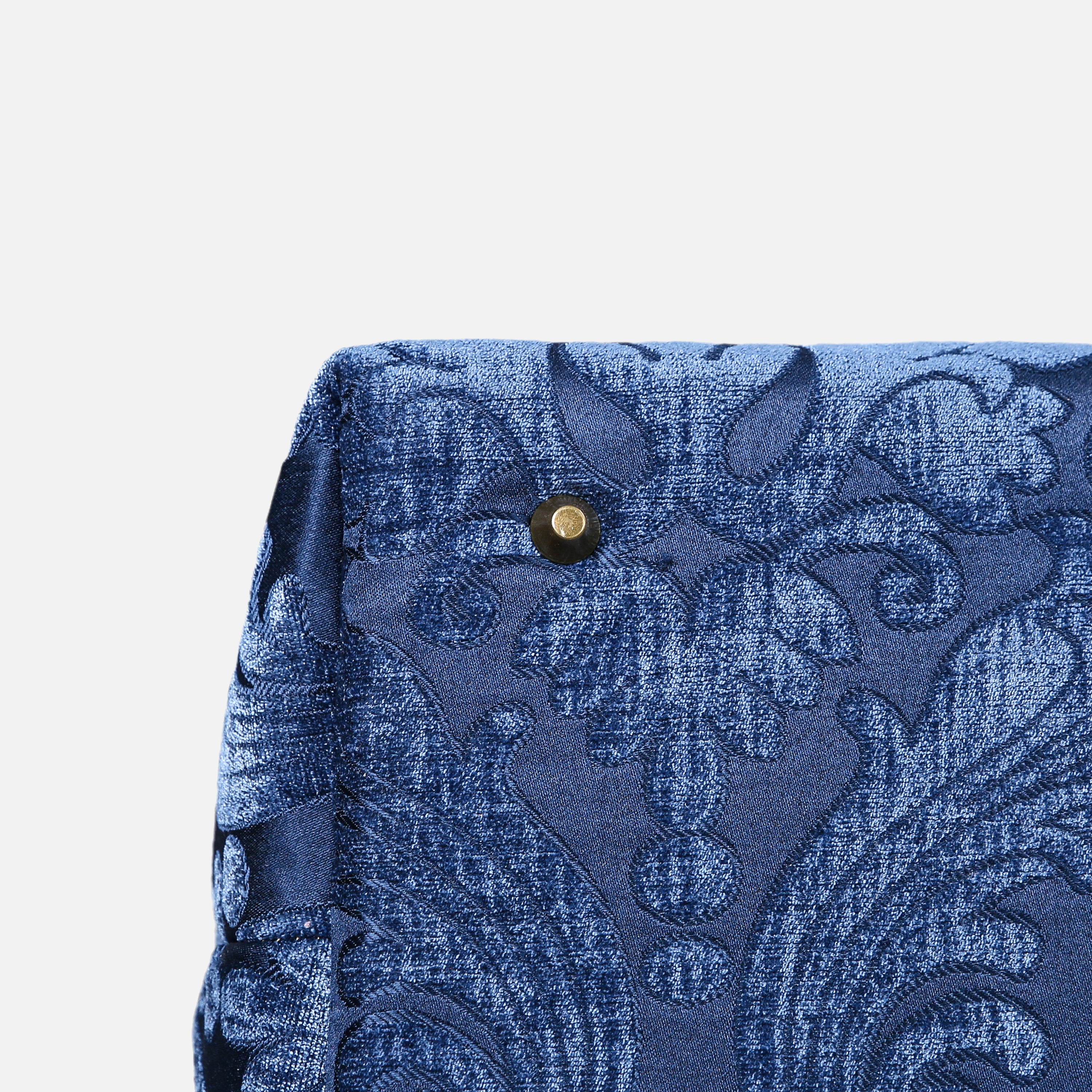 Queen Royal Blue Large Carpetbag MCW Handmade-5