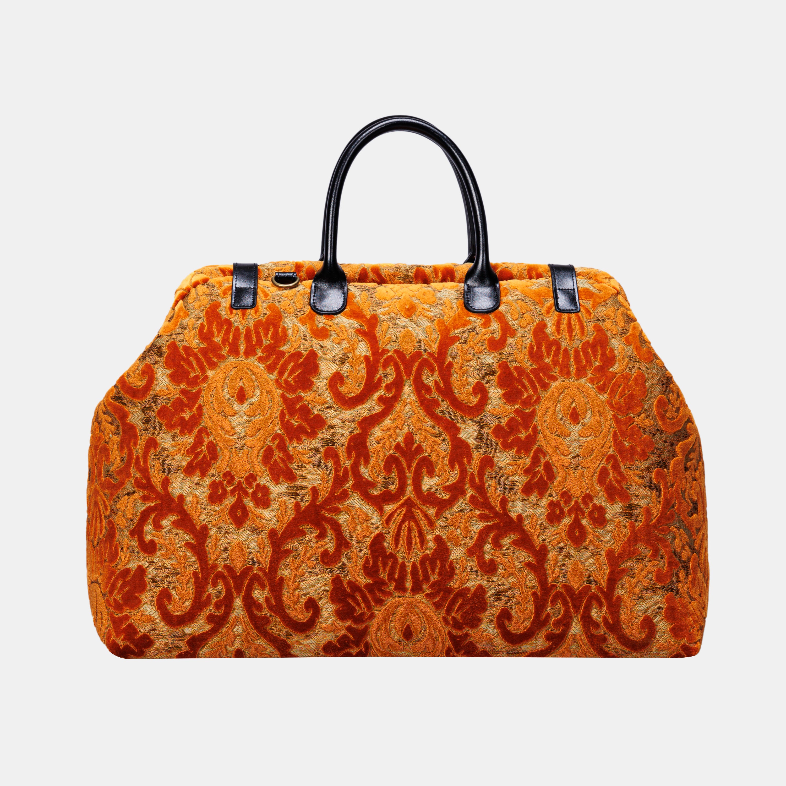 Burnout Velvet Orange Large Carpetbag MCW Handmade-3