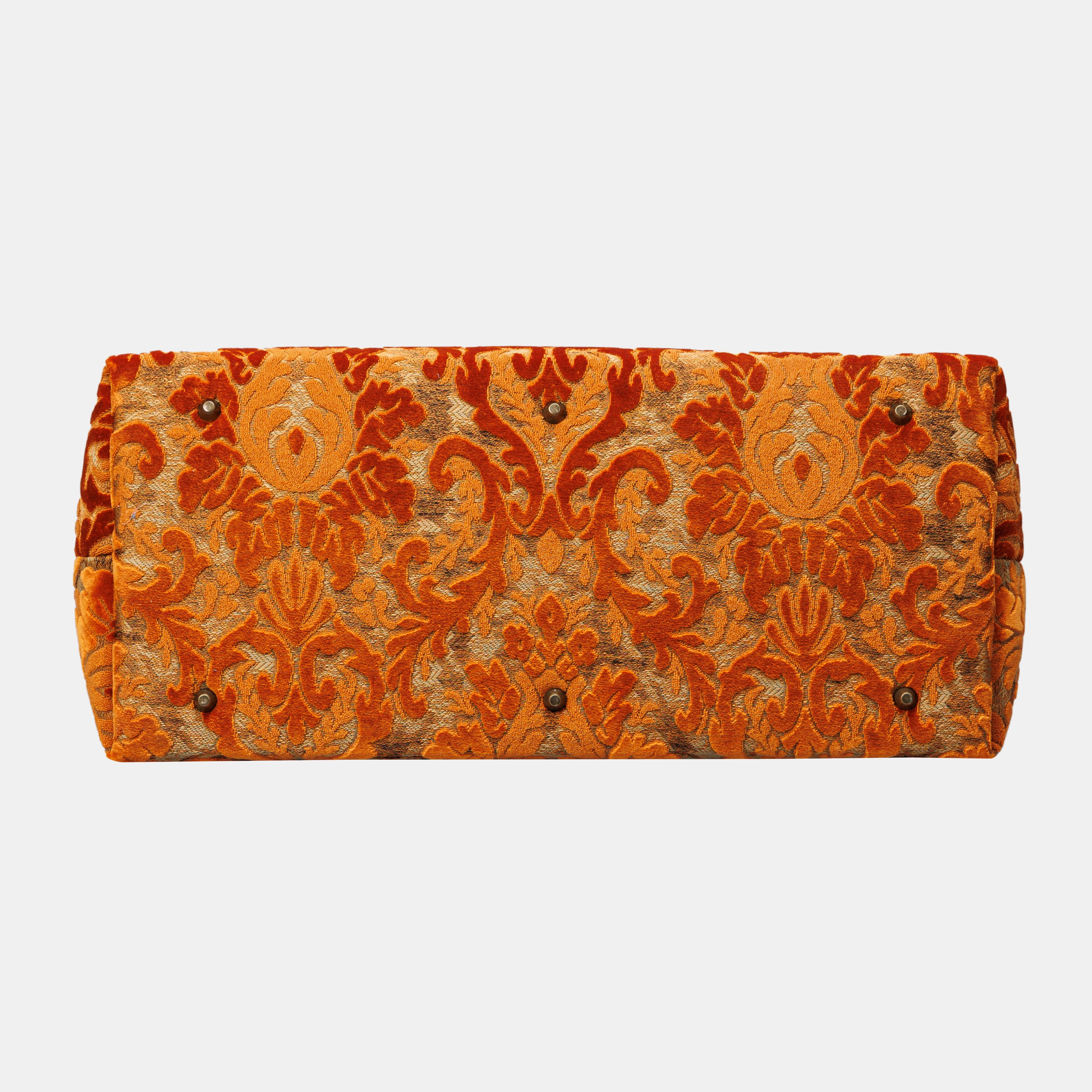 Burnout Velvet Orange Large Carpetbag MCW Handmade-6
