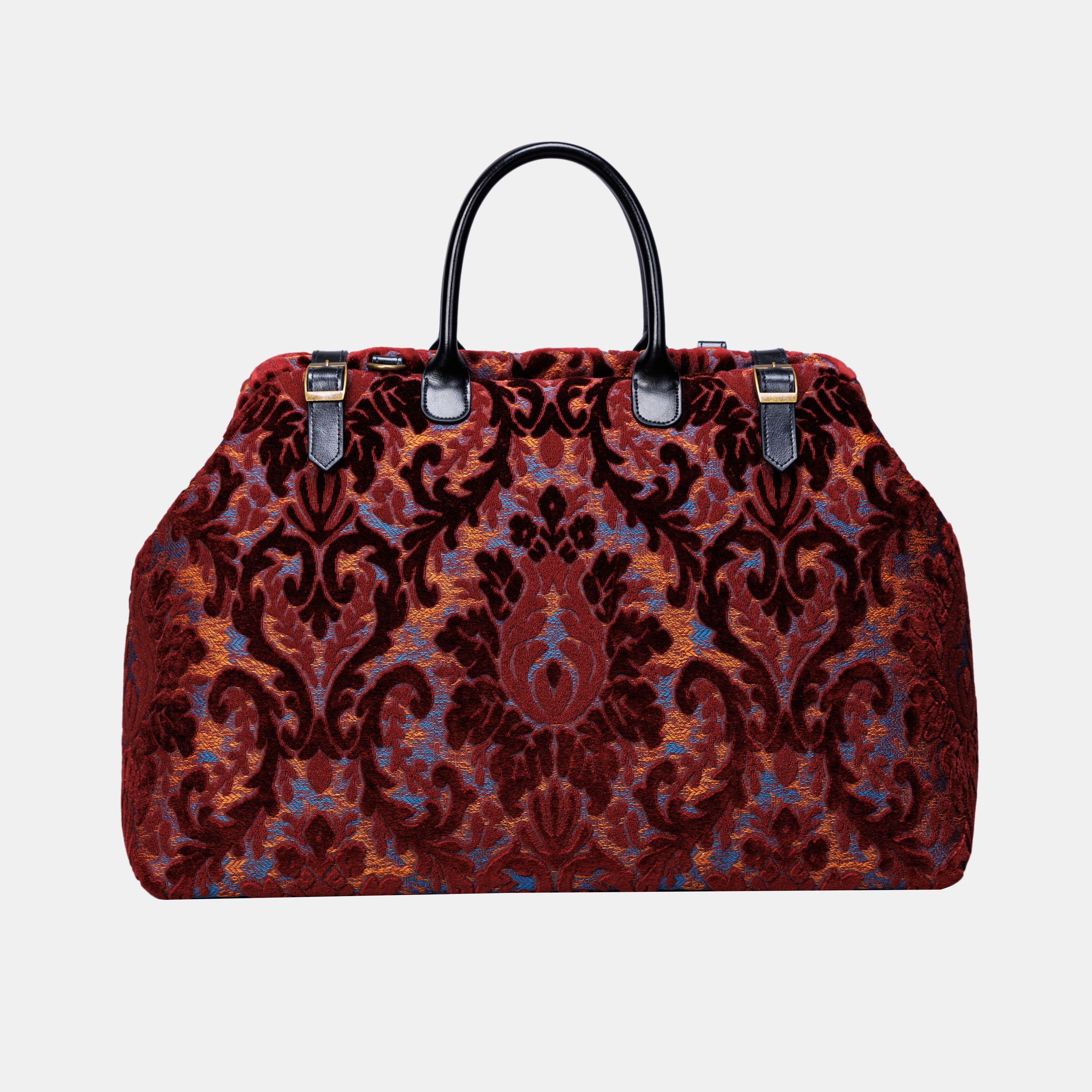 Burnout Velvet Wine Large Carpetbag MCW Handmade