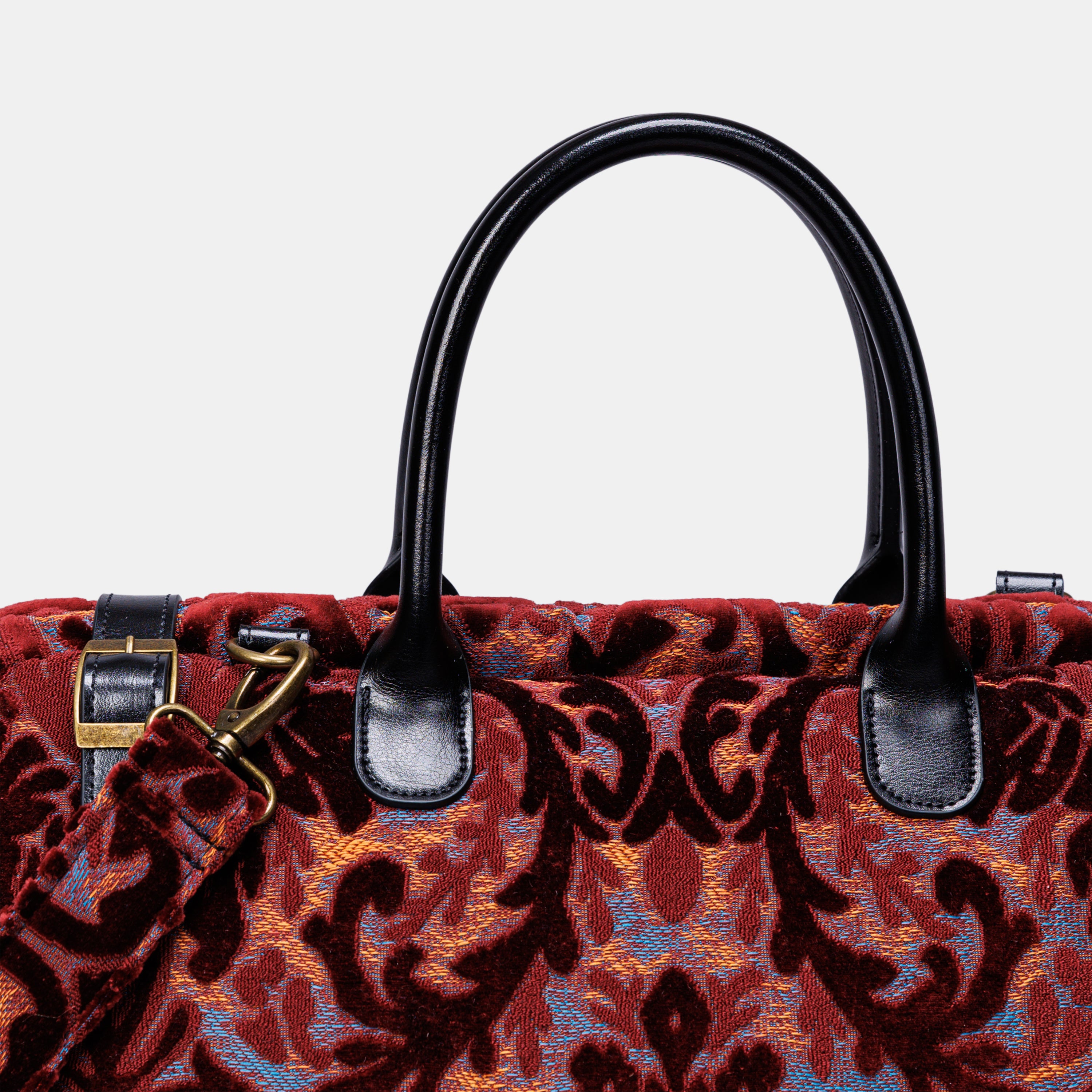 Burnout Velvet Wine Large Carpetbag MCW Handmade-4