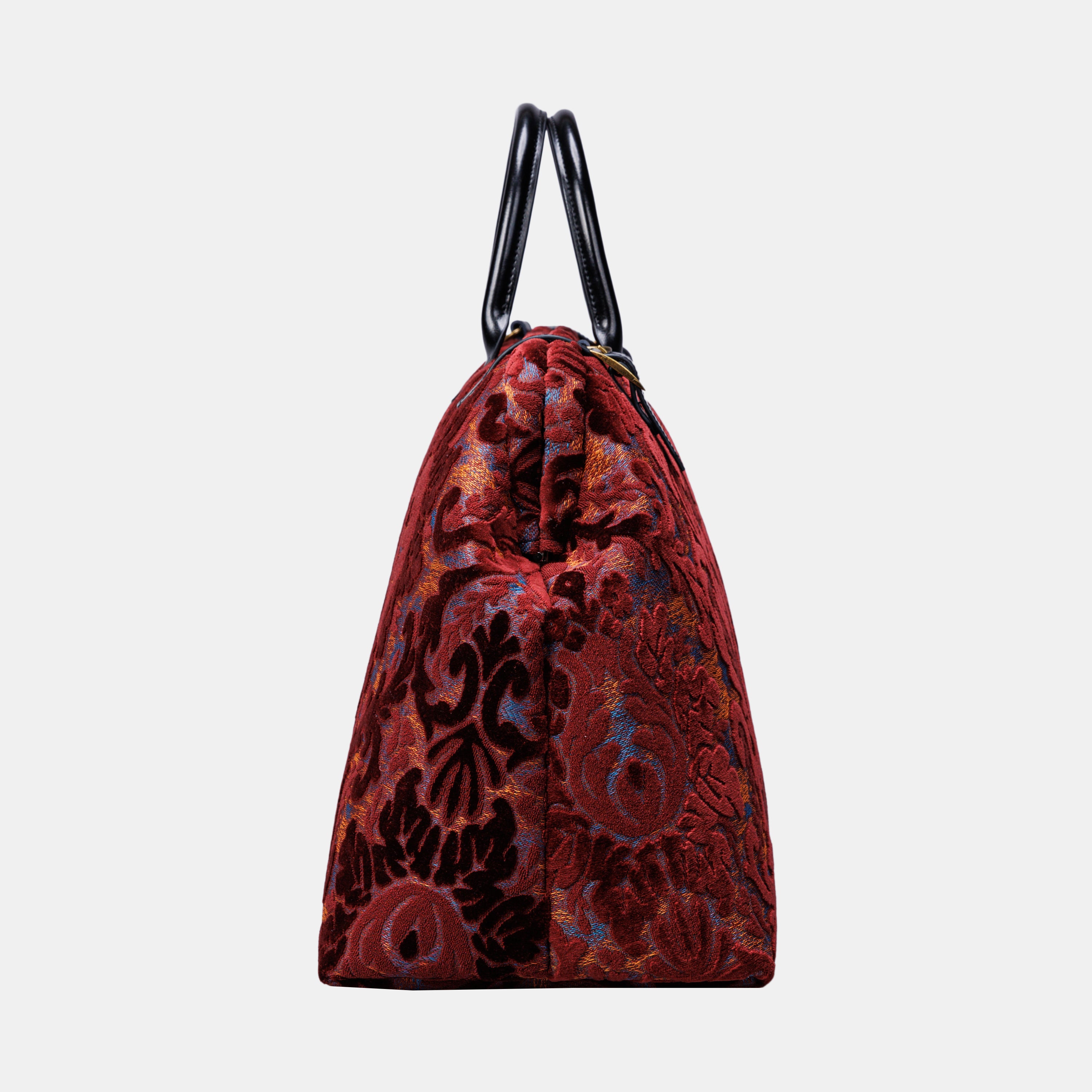 Burnout Velvet Wine Large Carpetbag MCW Handmade-5