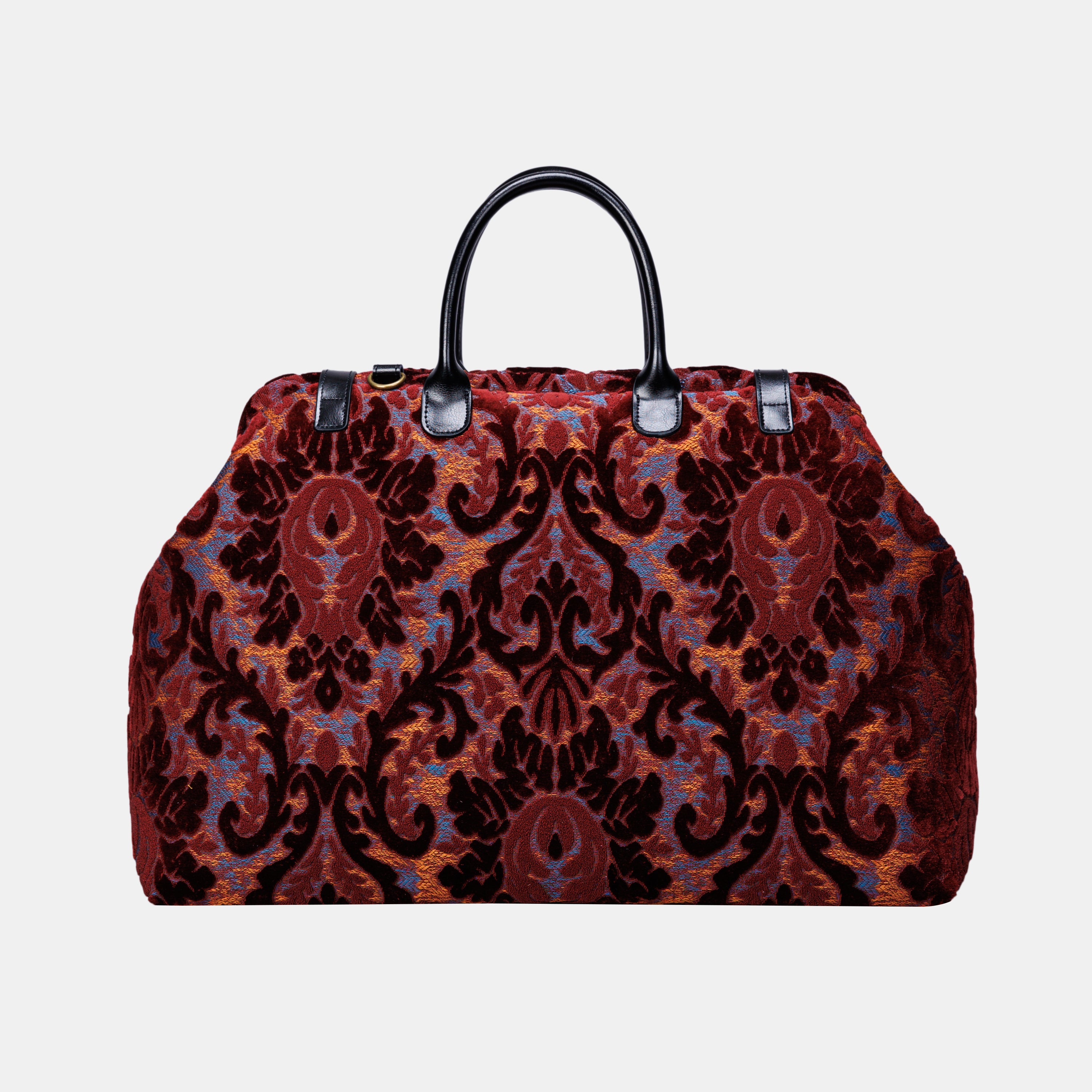 Burnout Velvet Wine Large Carpetbag MCW Handmade-3