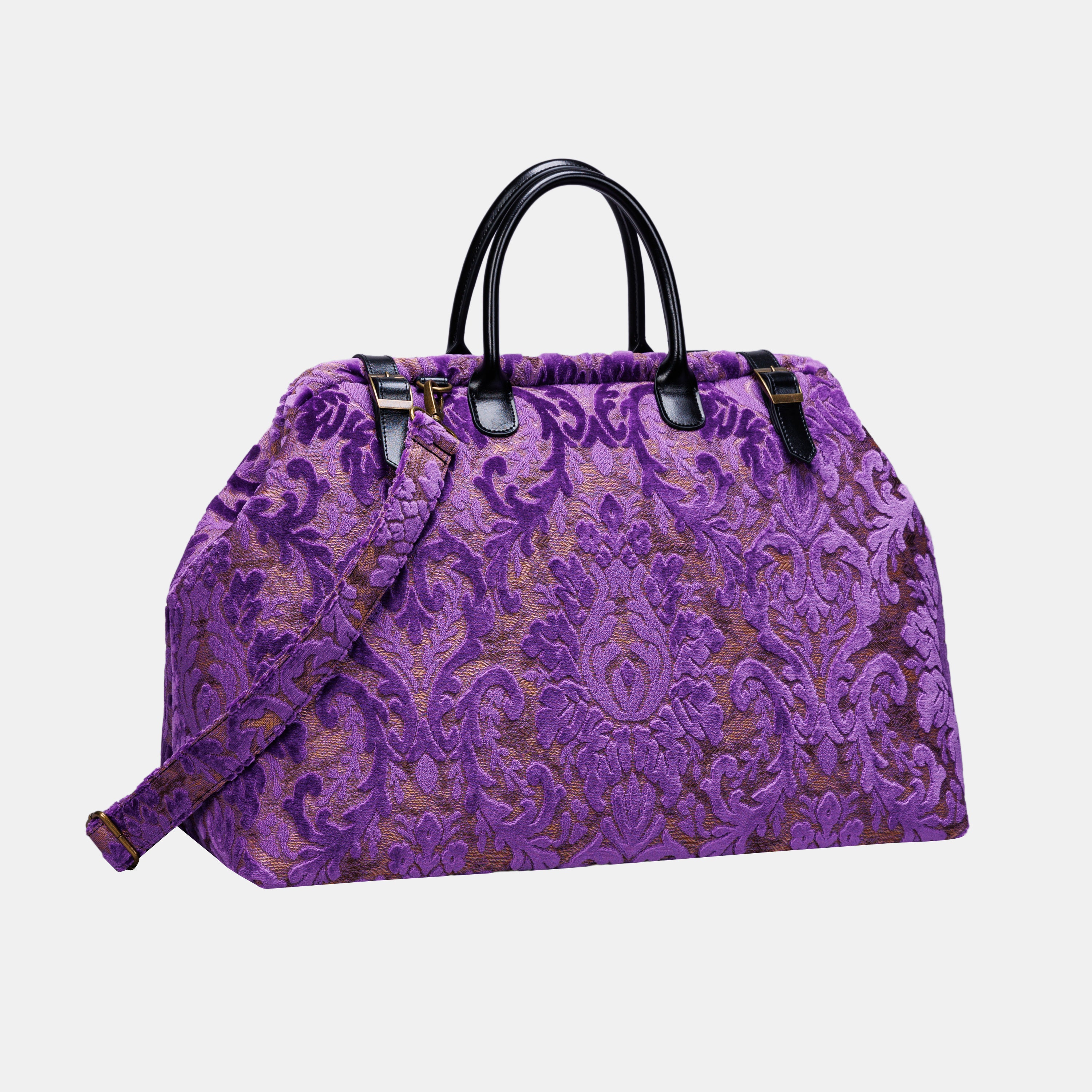 Burnout Velvet Purple Large Carpetbag MCW Handmade-2