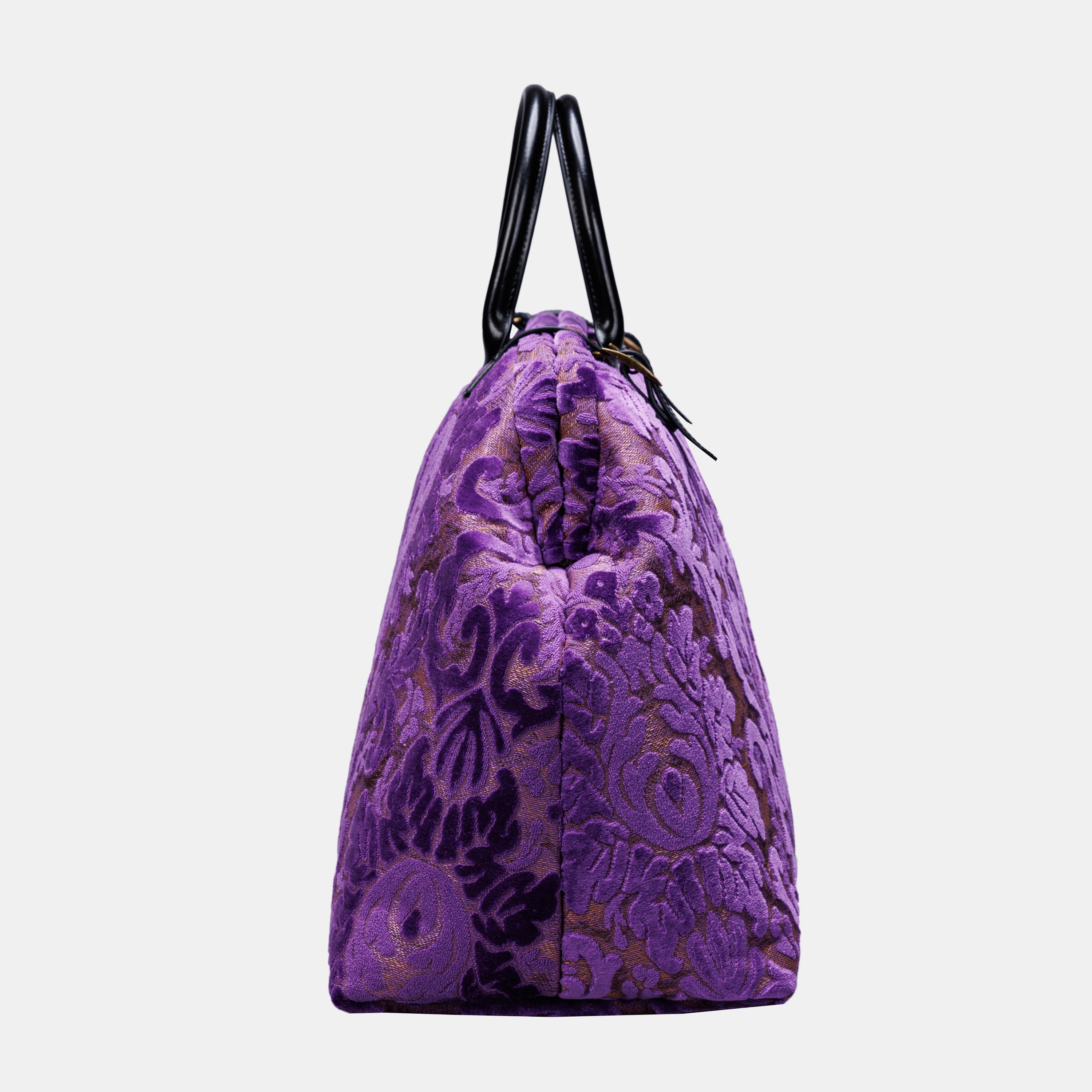 Burnout Velvet Purple Large Carpetbag MCW Handmade-3