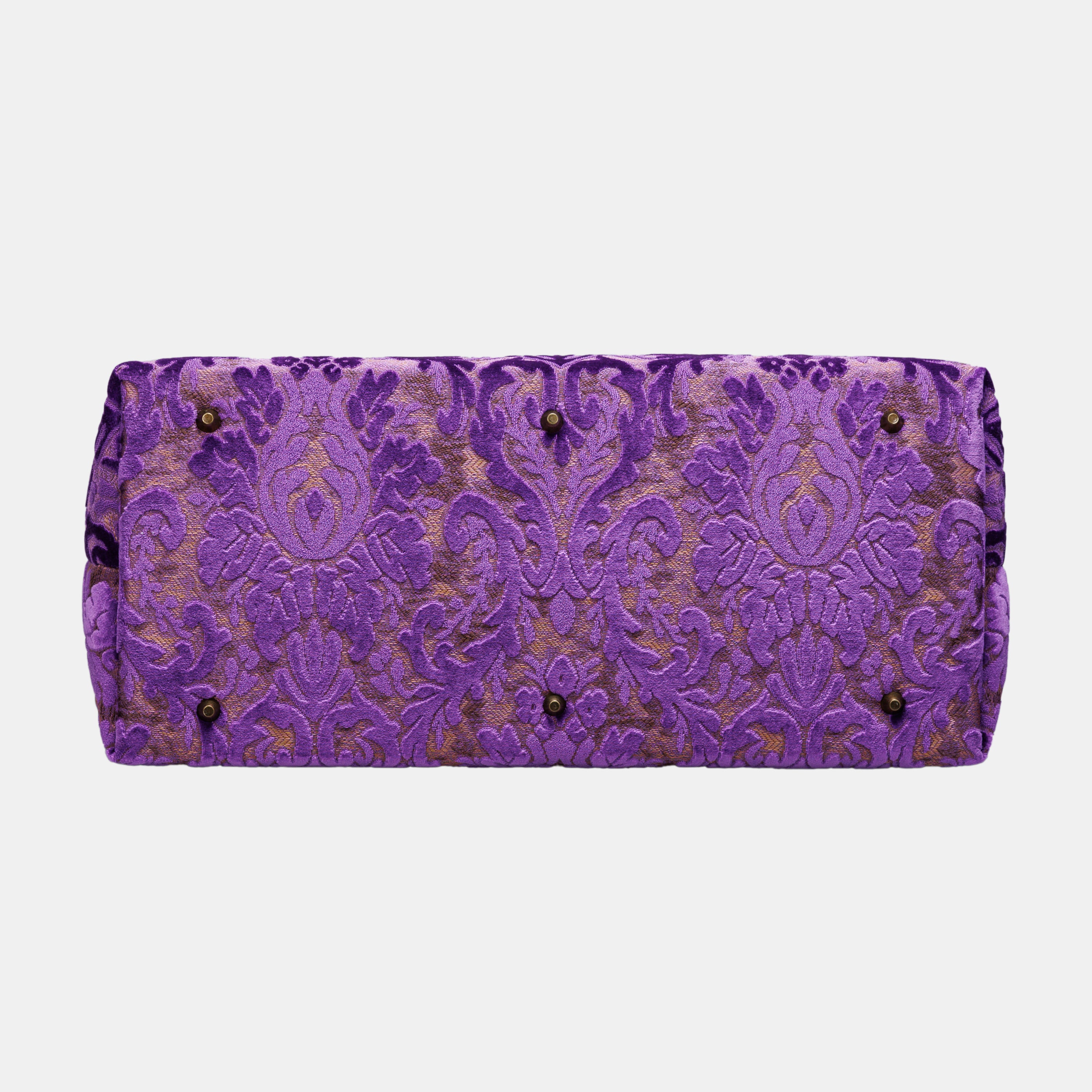 Burnout Velvet Purple Large Carpetbag MCW Handmade-6