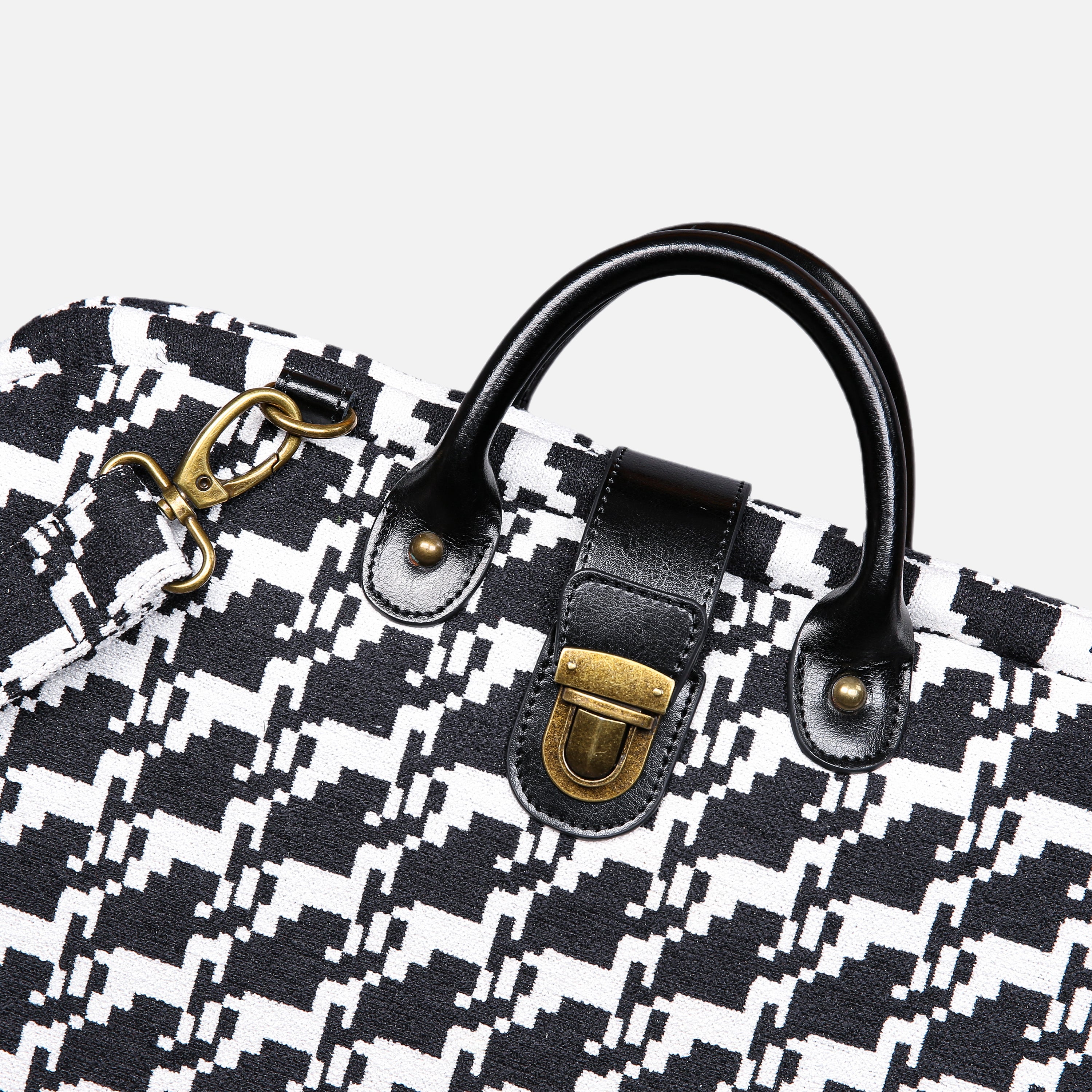 Houndstooth carpet bag MCW Handmade-4