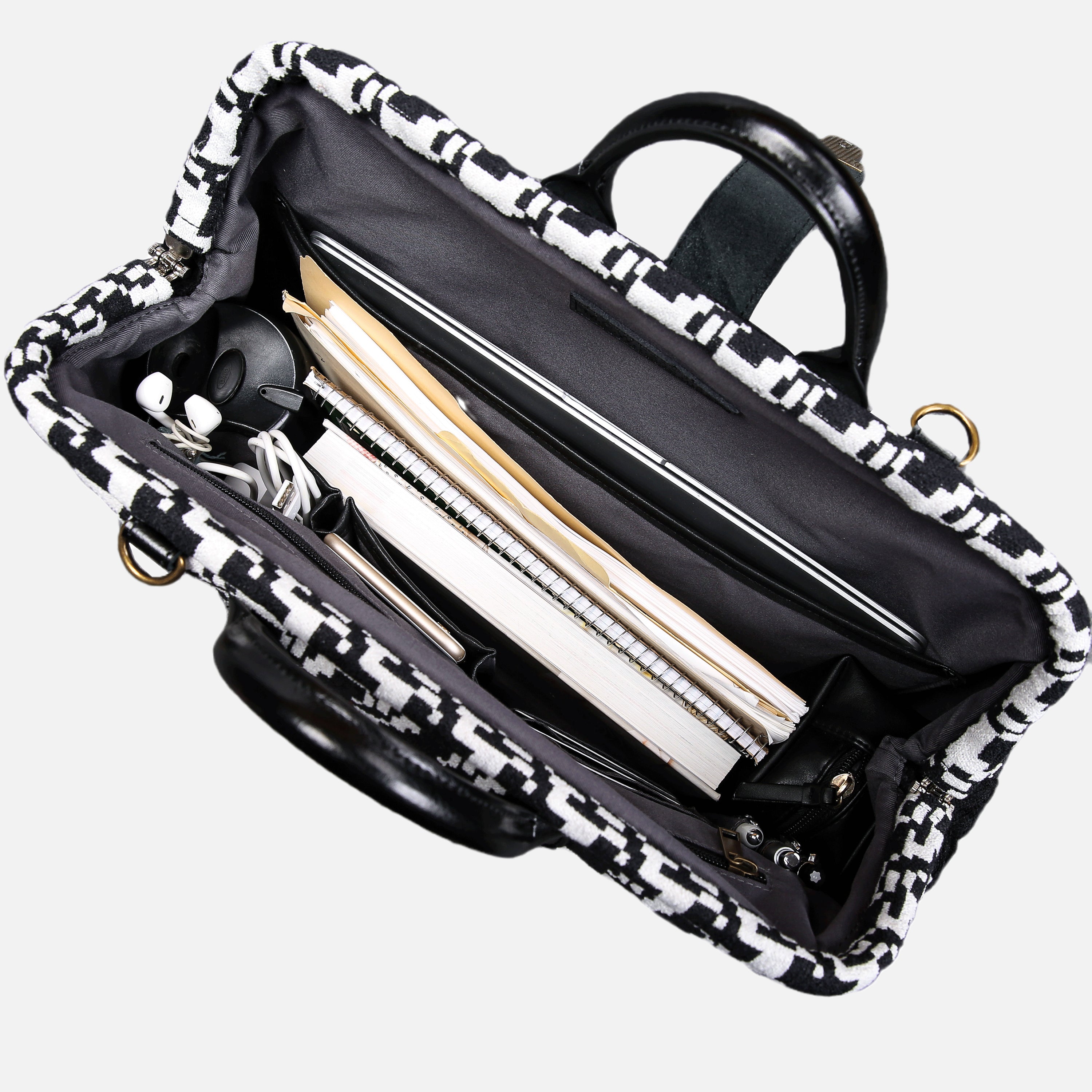 Houndstooth carpet bag MCW Handmade-3