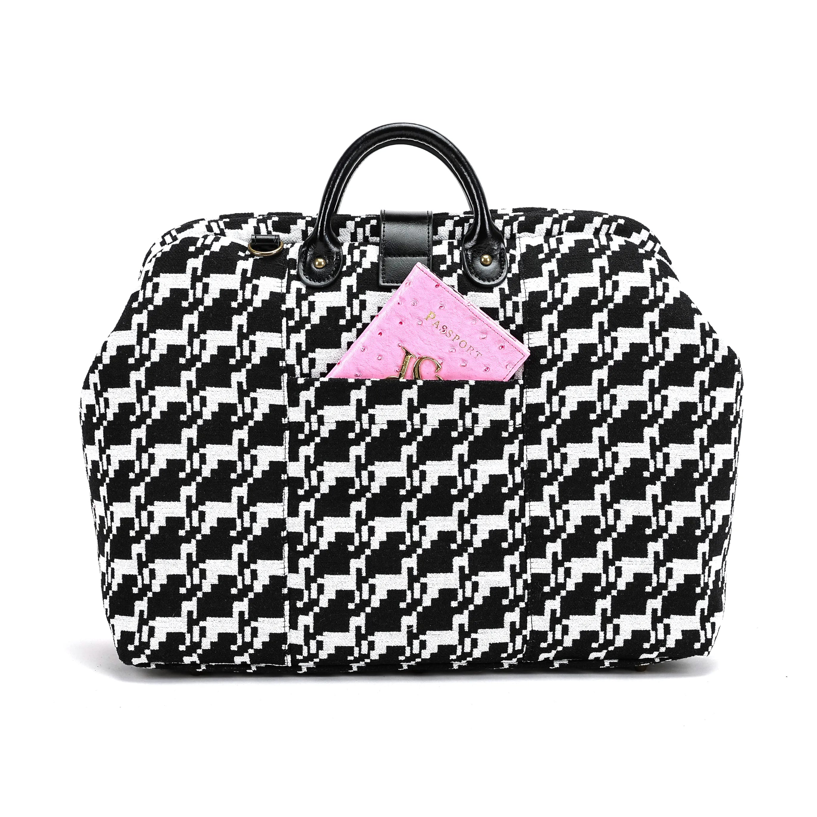 Houndstooth Laptop Work Bag back