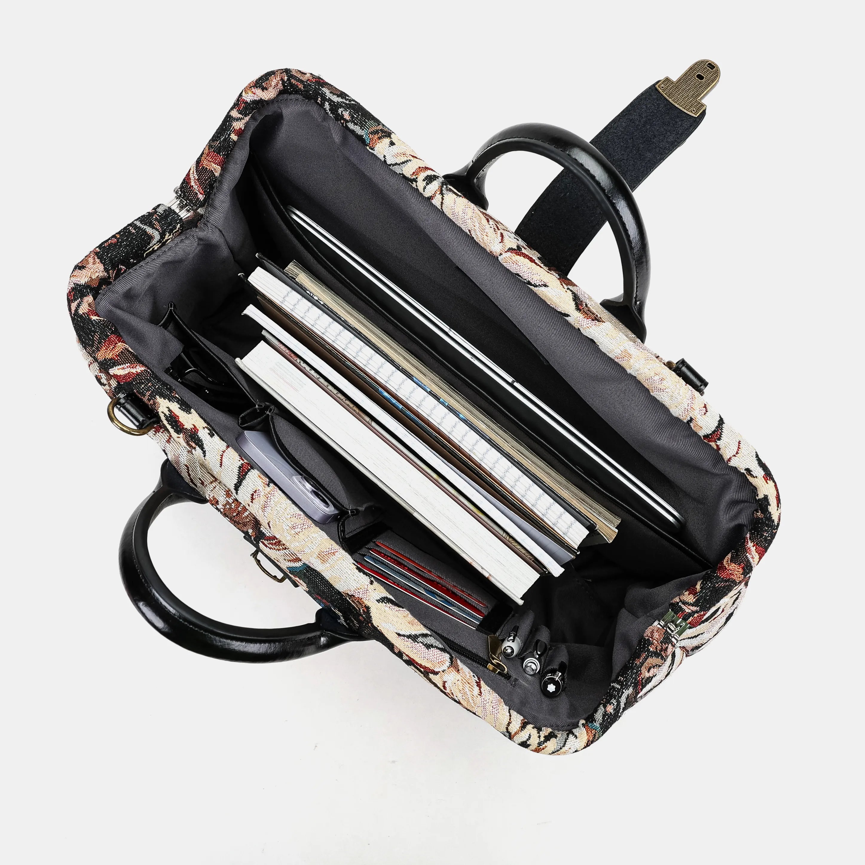 Daisy Black Laptop Work Bag with laptop