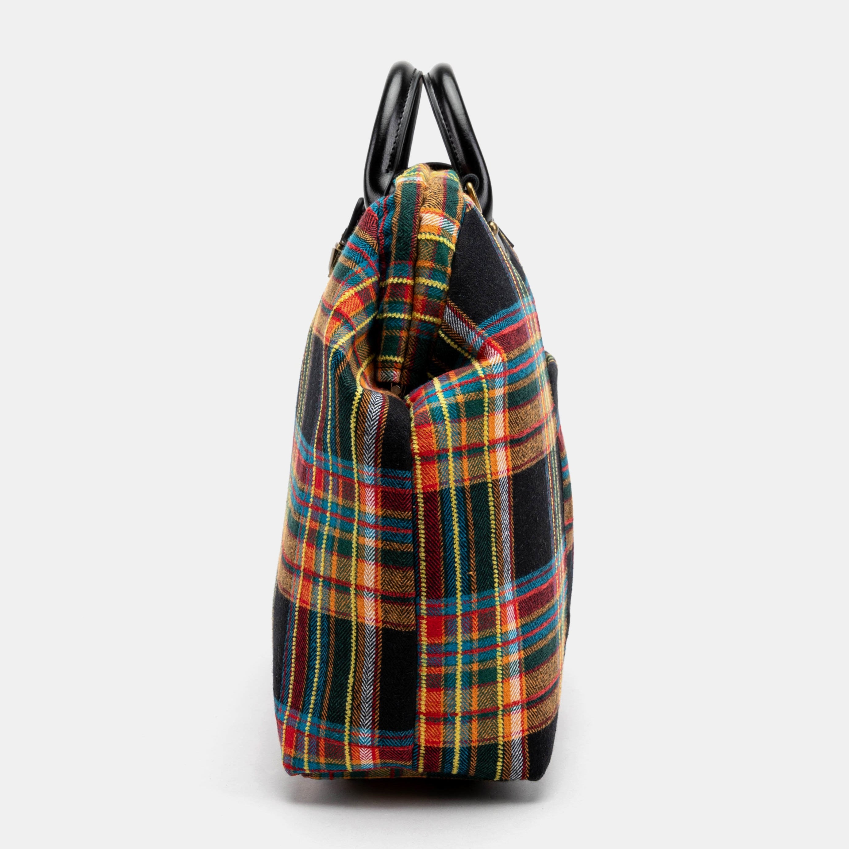 Tartan Stewart Black Laptop Work Bag Carpetbag of America side