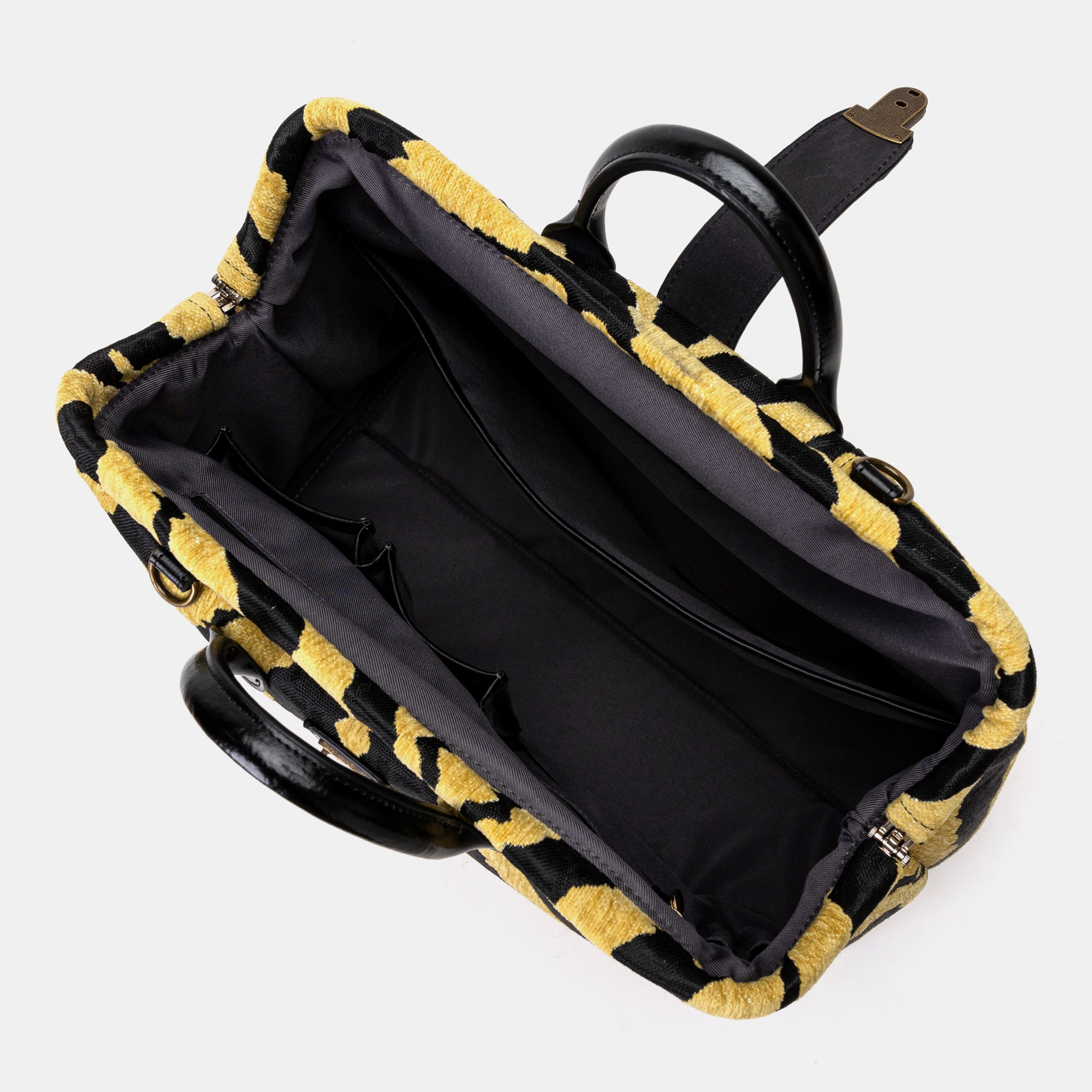 Zebra Daffodil Laptop Work Bag of America inside