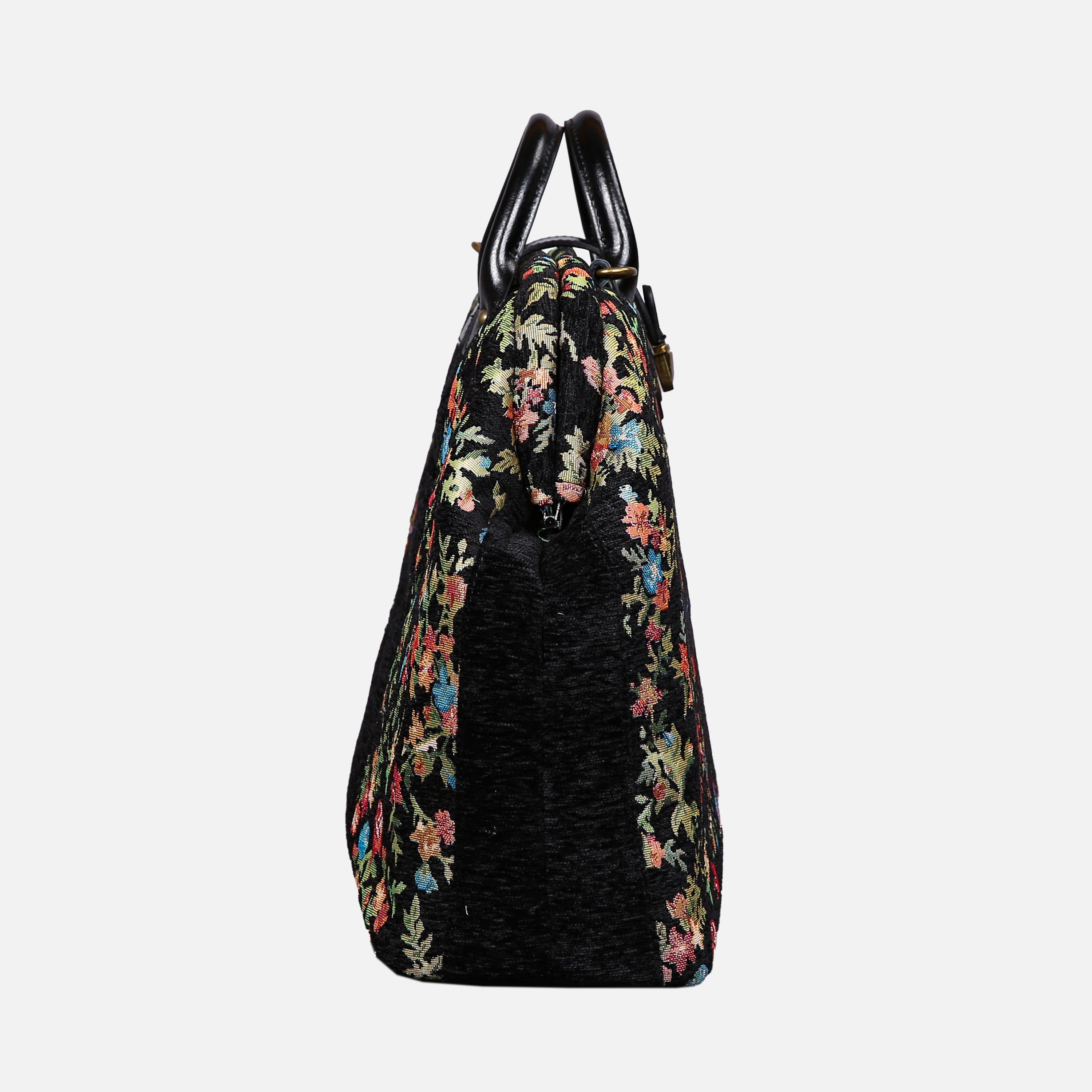 Spring Valley Black Laptop Work Bag carpet bag MCW Handmade-3