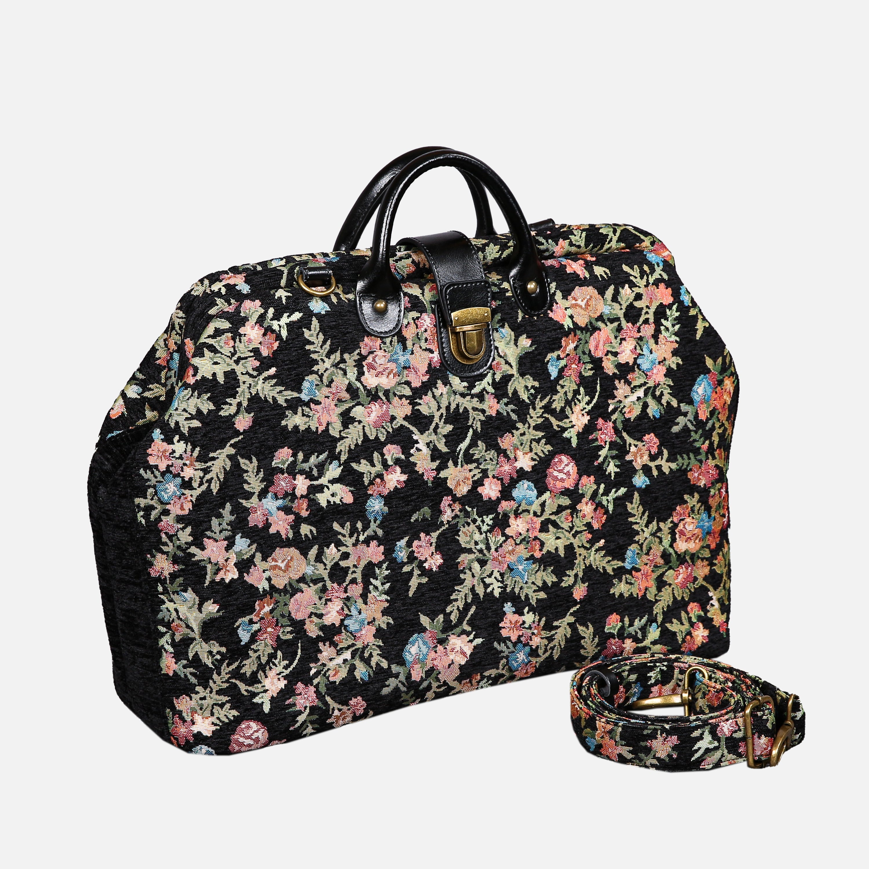 Spring Valley Black Laptop Work Bag carpet bag MCW Handmade-2