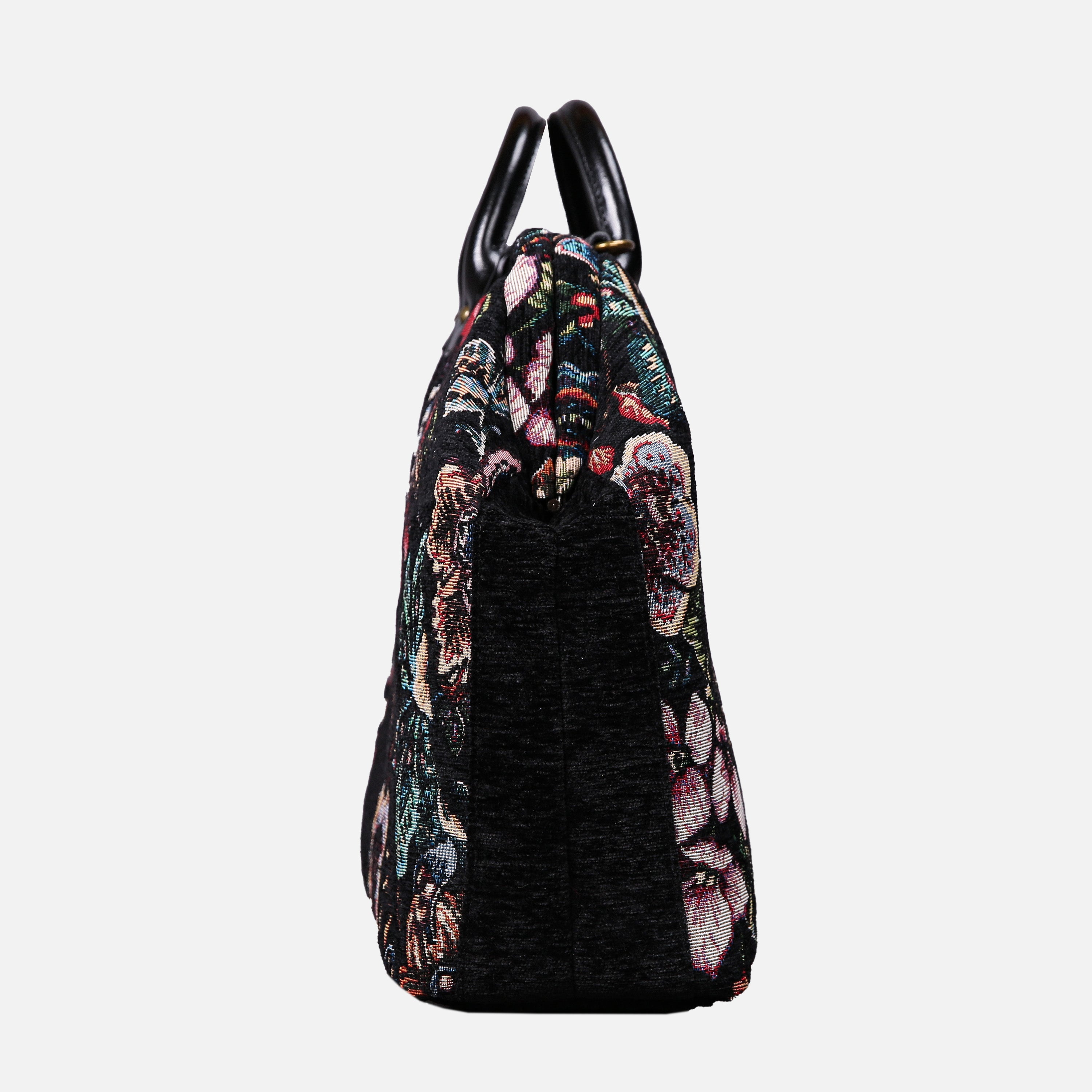 Rose Garden Black carpet bag MCW Handmade