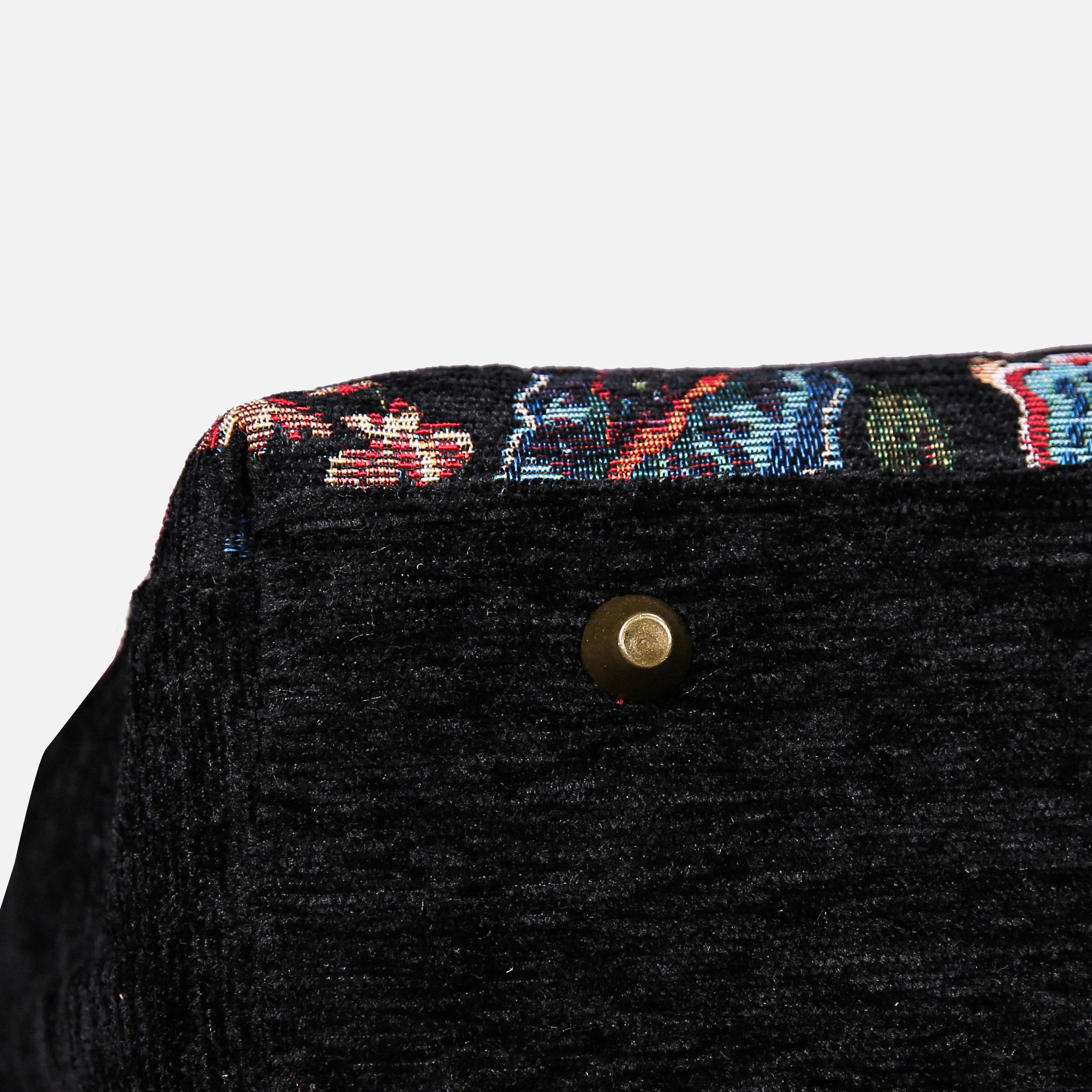 Rose Garden Black carpet bag MCW Handmade