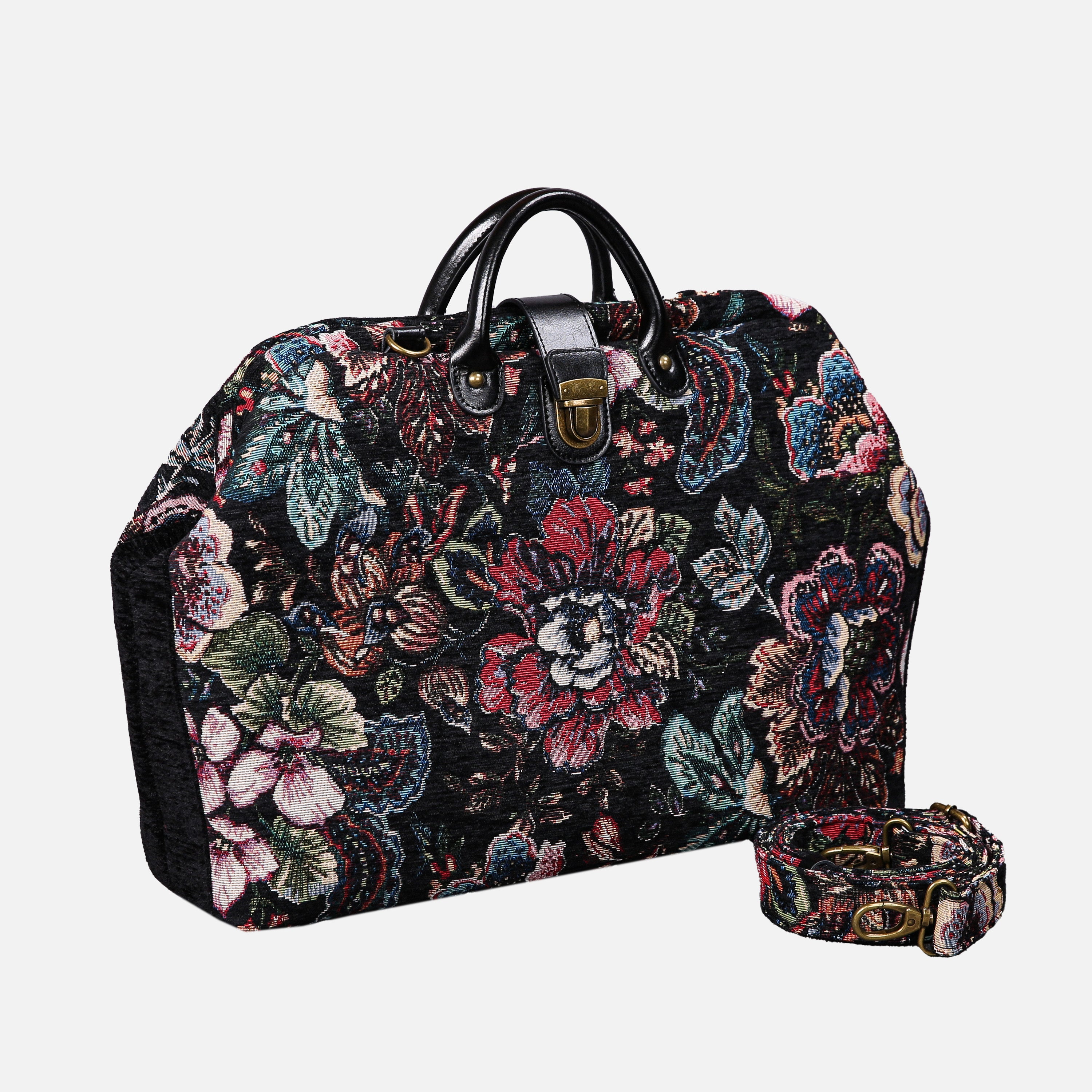 Rose Garden Black carpet bag MCW Handmade