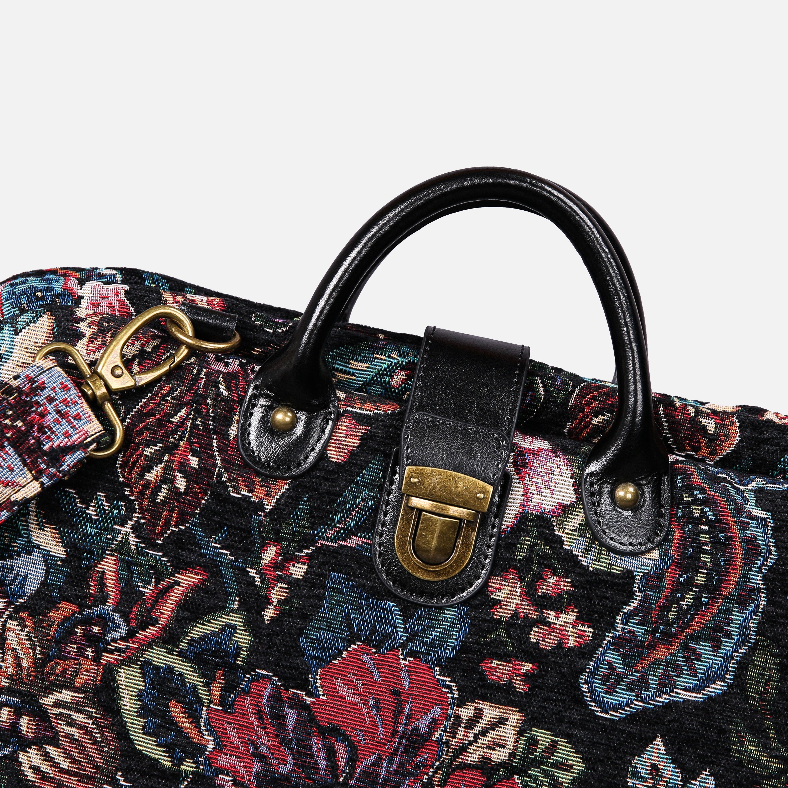 Rose Garden Black carpet bag MCW Handmade