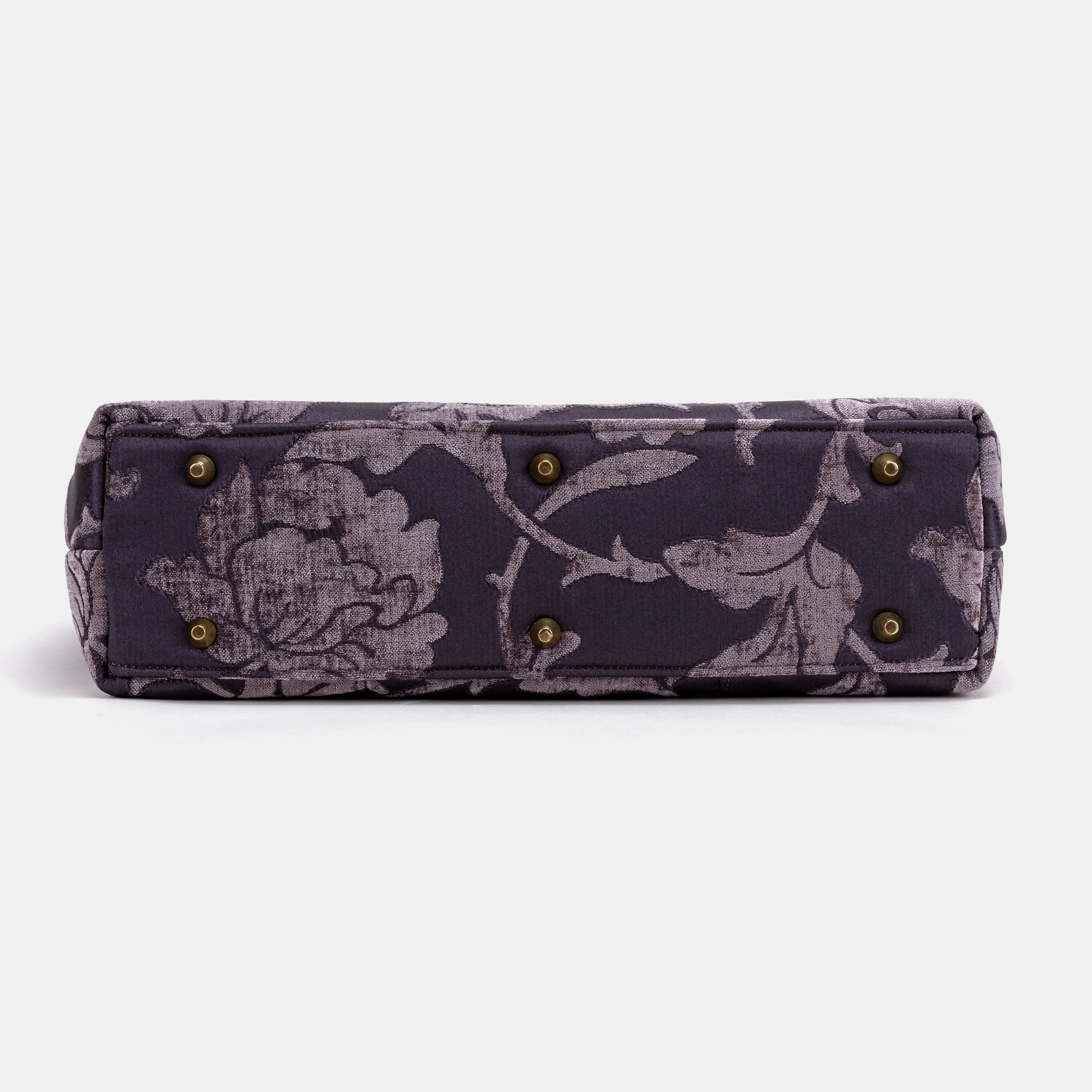 Floral Brocade Purple Laptop Work Bag bottom