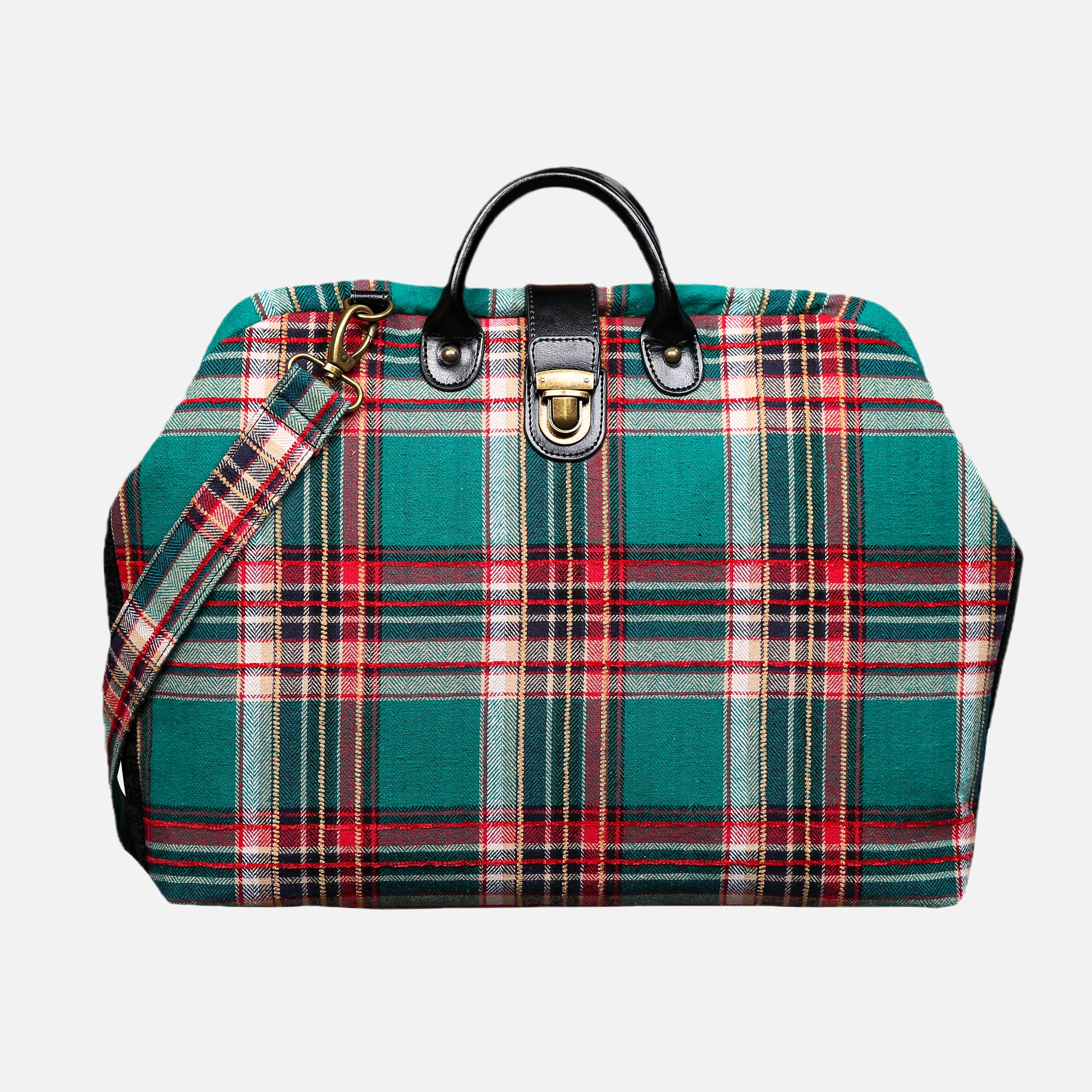 Tartan Stewart Green carpet bag MCW Handmade