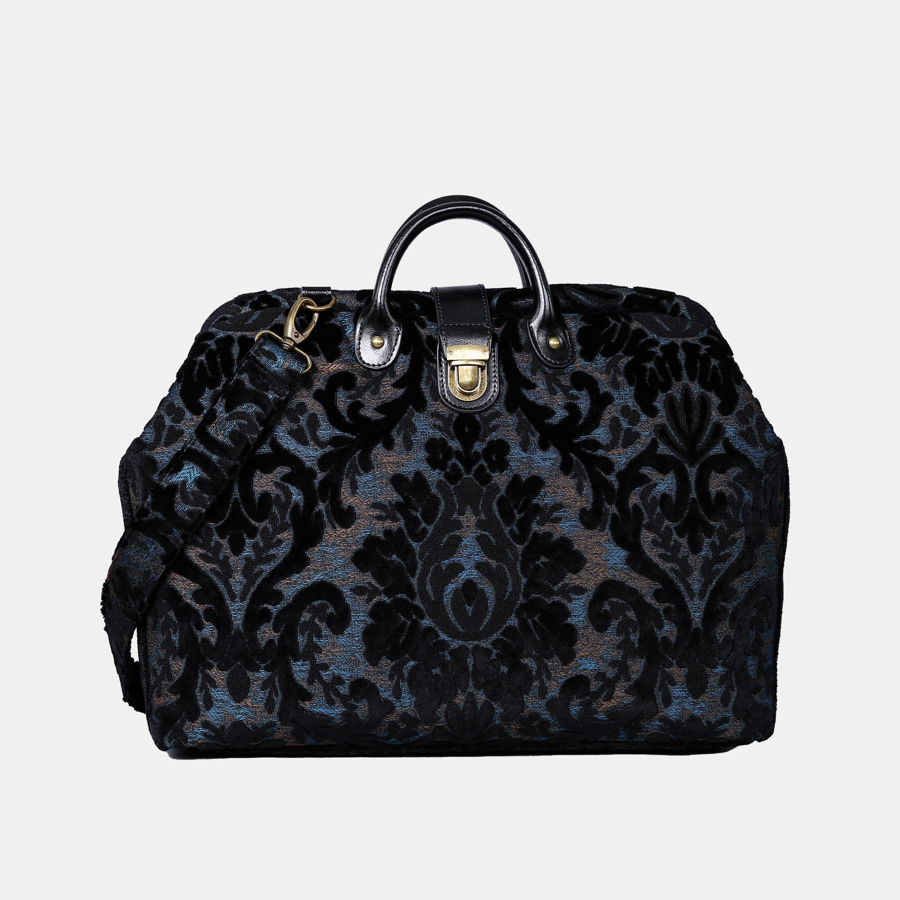 Burnout Velvet Black carpet bag MCW Handmade
