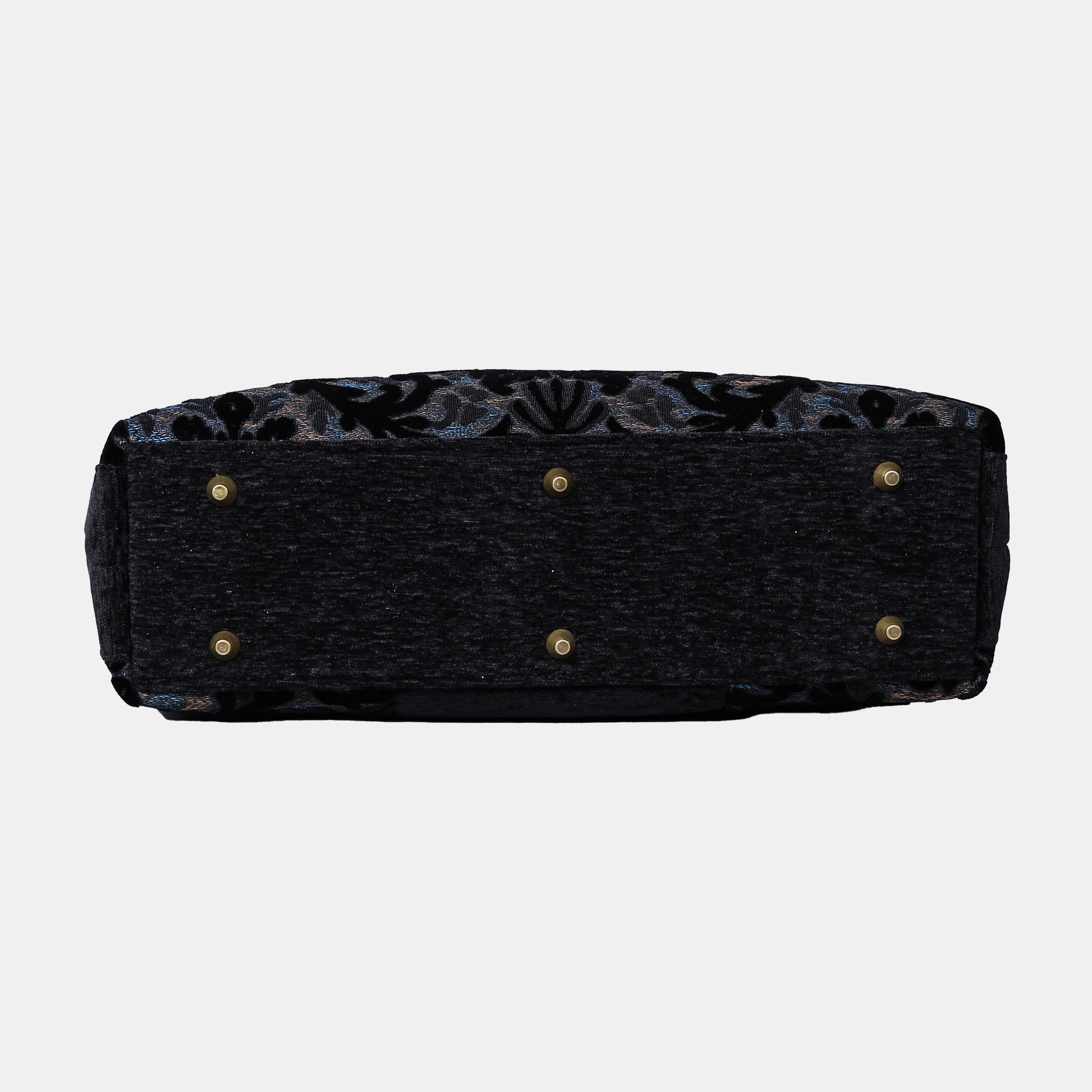 Burnout Velvet Black carpet bag MCW Handmade-5