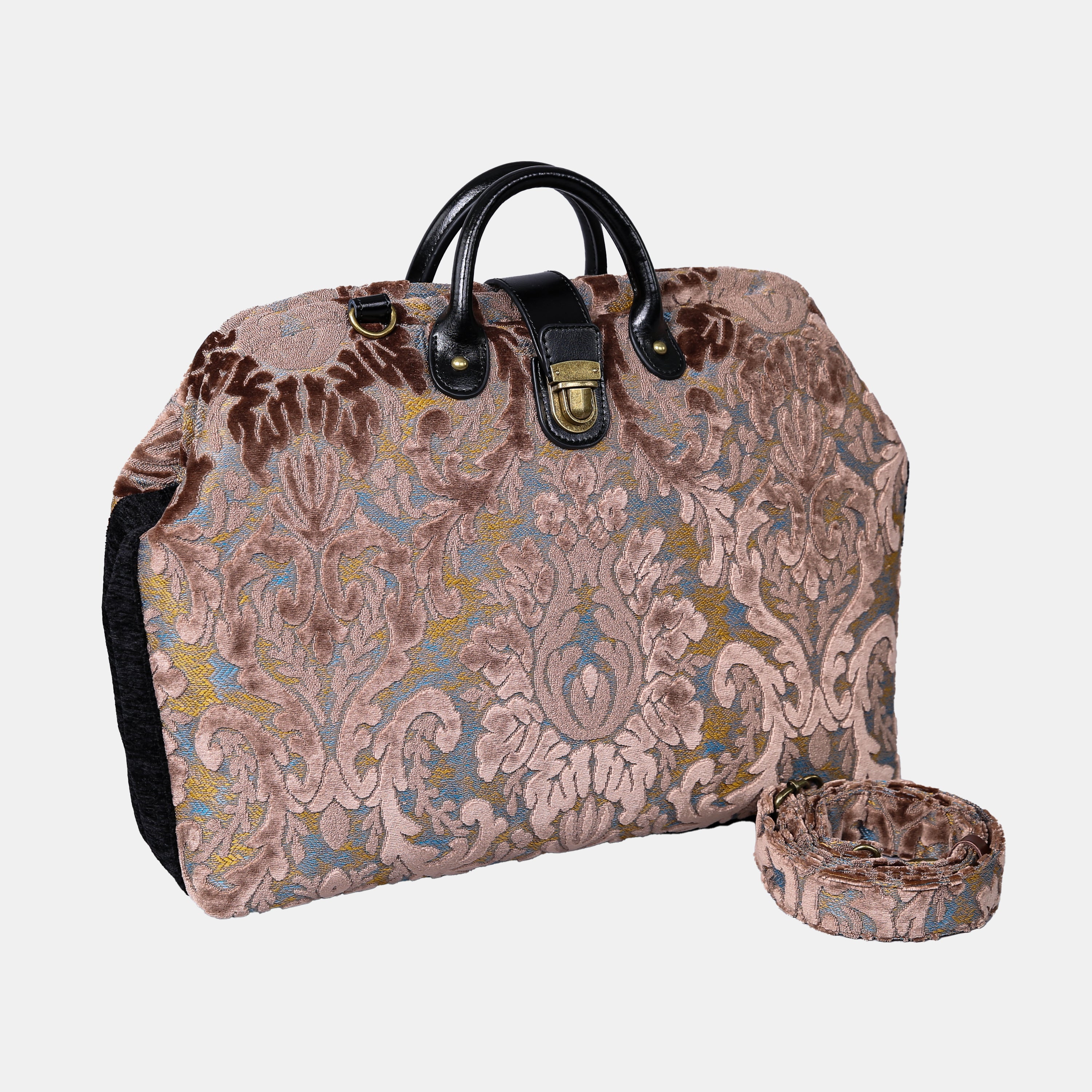 Burnout Velvet Camel carpet bag MCW Handmade-3