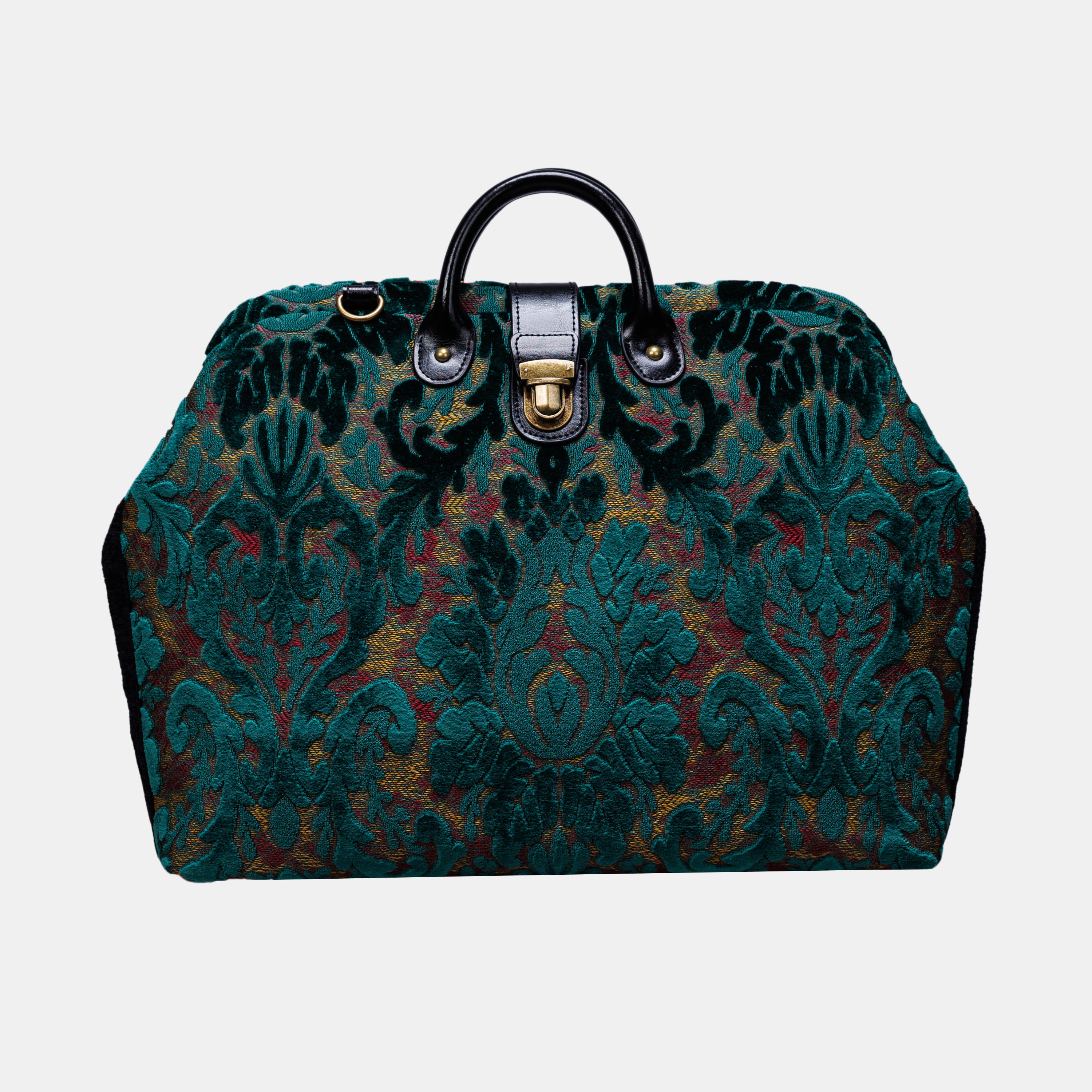 Burnout Velvet Jade Green carpet bag MCW Handmade