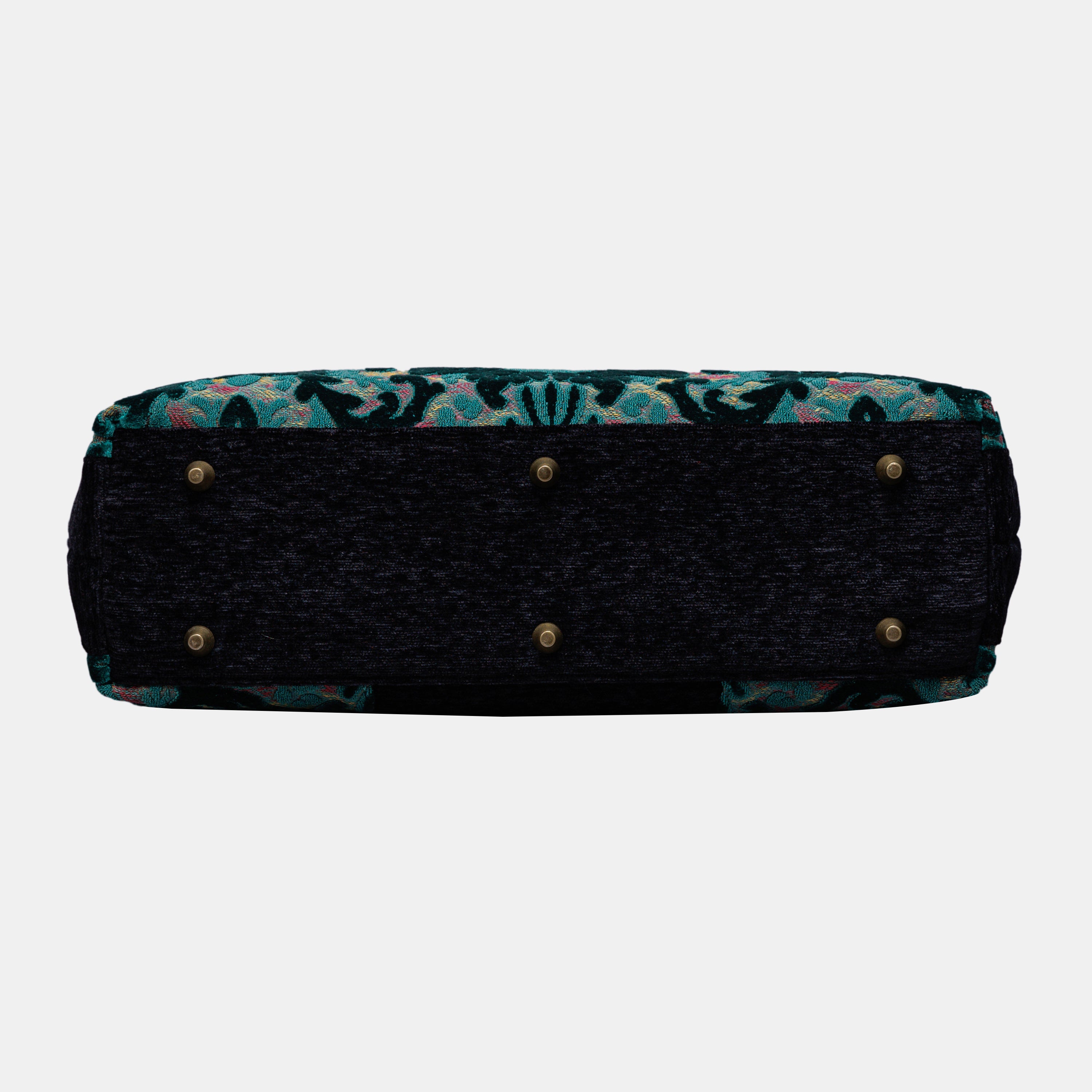 Burnout Velvet Jade Green carpet bag MCW Handmade-5