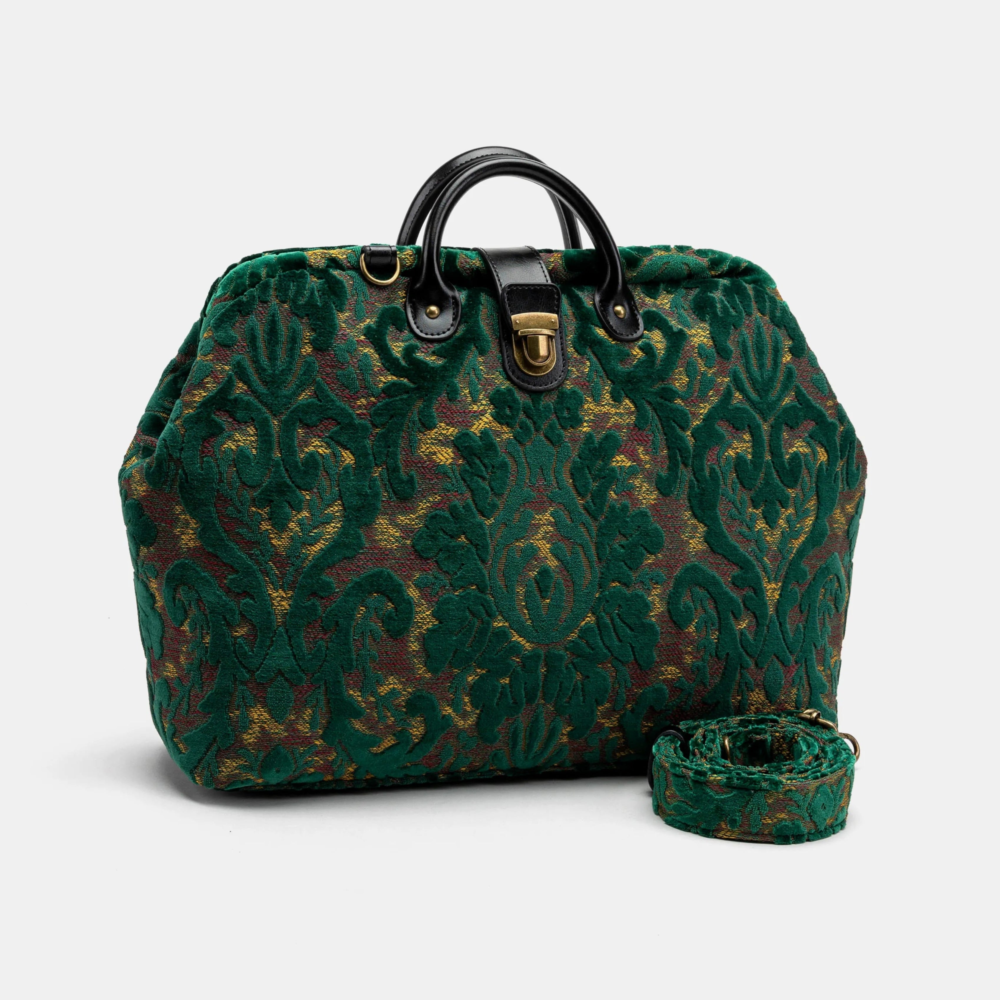 Burnout Velvet Jade Green Laptop Work Bag front side