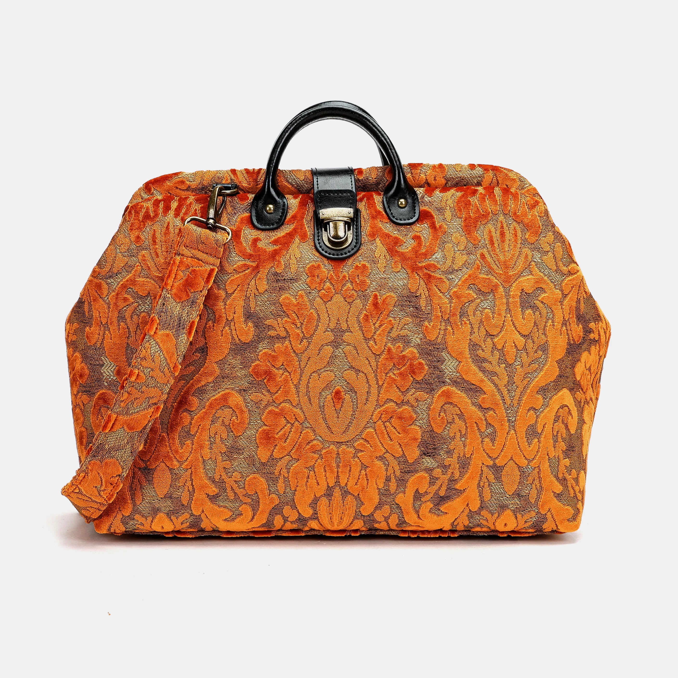 Burnout Velvet Orange Laptop Work Bag front